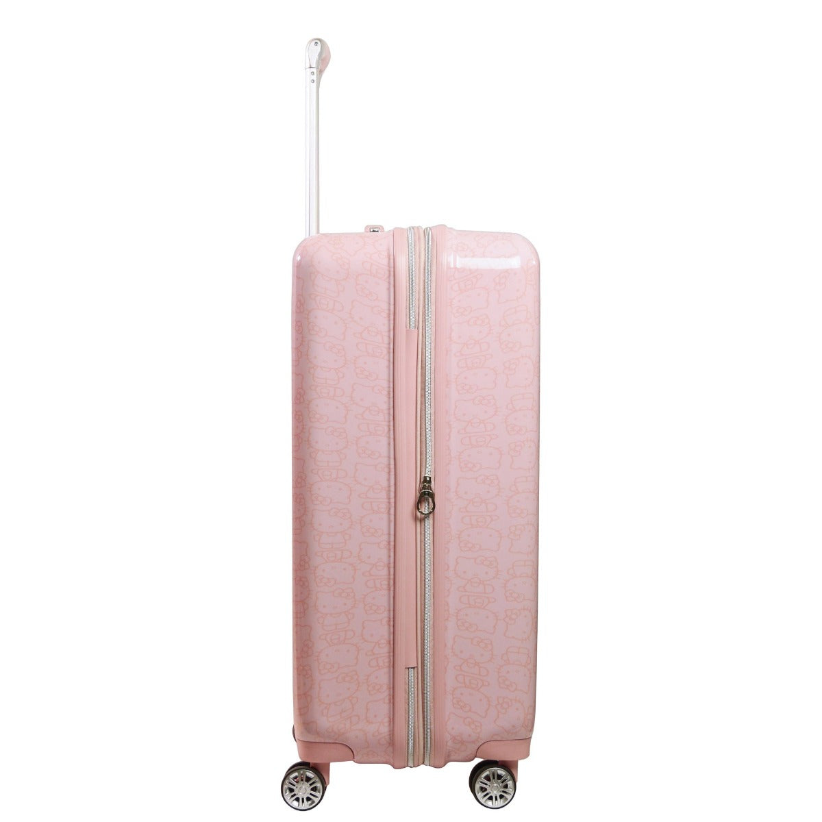 Hello Kitty Pose All Over Print 29.5 inch Hard-Sided Luggage Pink checked spinner suticase