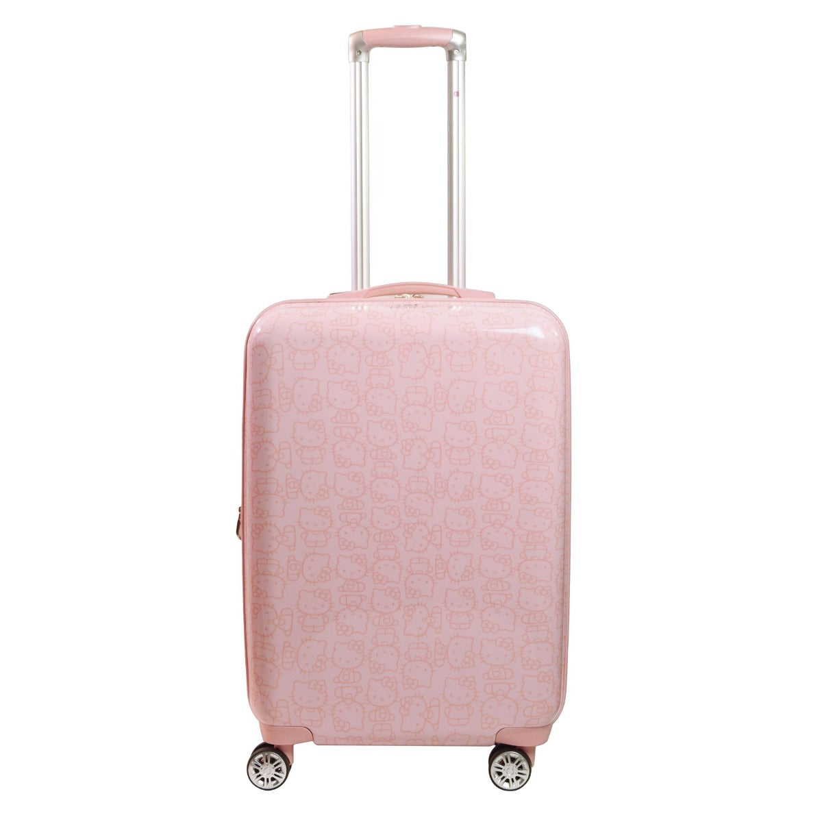 Hello Kitty Pose All Over Print 25.5 inch Hardsided Checked Luggage Pink Spinner suitcase