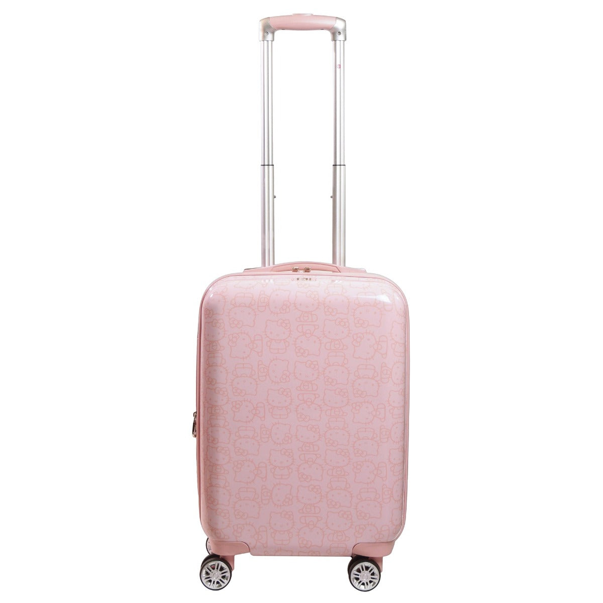 Hello Kitty Pose All Over Print 21" Hardsided Luggage Pink Carry-on Spinner Suitcase