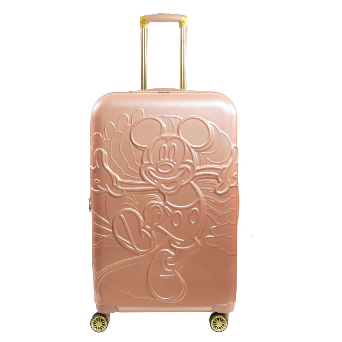 Disney Running Mickey 30.5 inch hardsided Spinner Suitcase Rose Gold Pink checked luggage