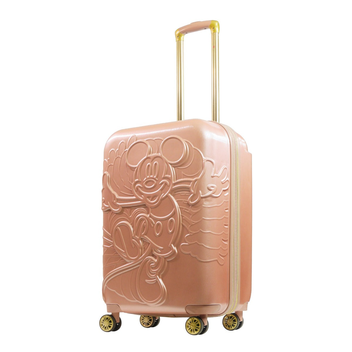 Disney Running Mickey Mouse 26" Spinner Suitcase Rose Gold checked luggage 360 degree spinner wheels hardsided