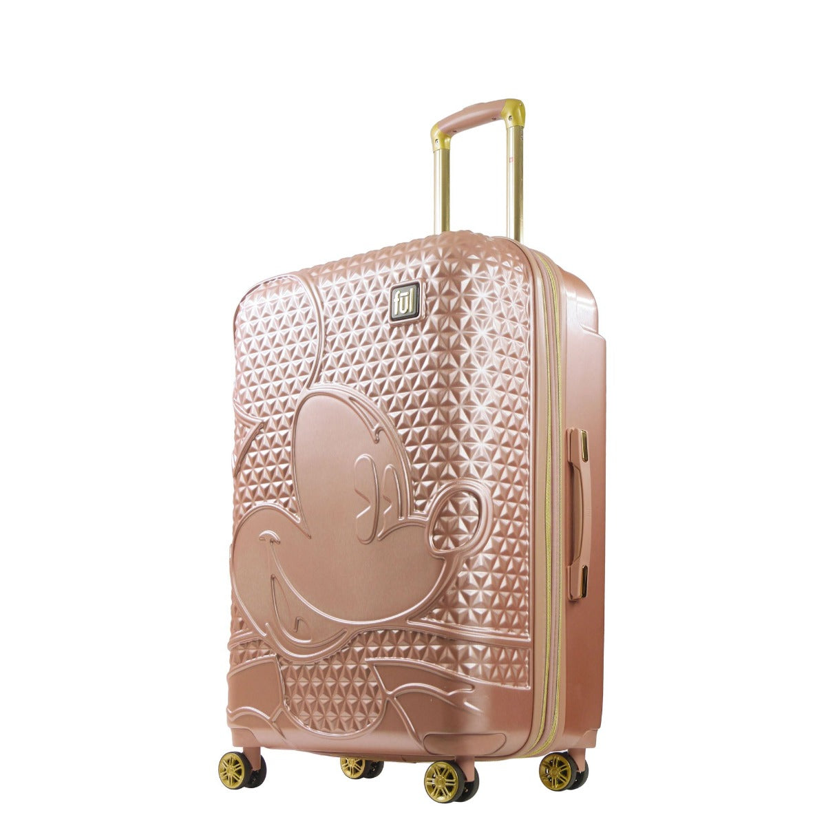 Disney Textured Mickey Mouse 29 in. Rose Gold Hard Sided Rolling Luggage