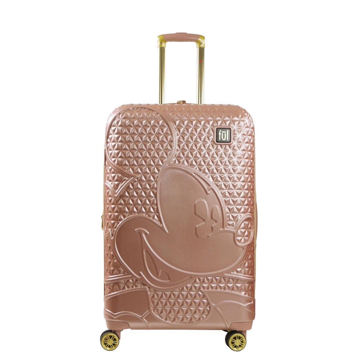 Adult Disney Luggage Mickey Mouse Texture Rolling Hard Sided Rose Gold 30"
