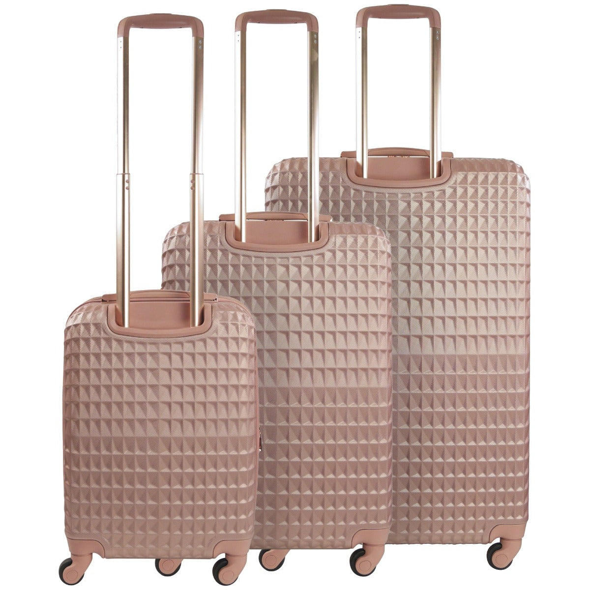 Ful Geo hard sided spinner suitcase 3 piece luggage set rose gold