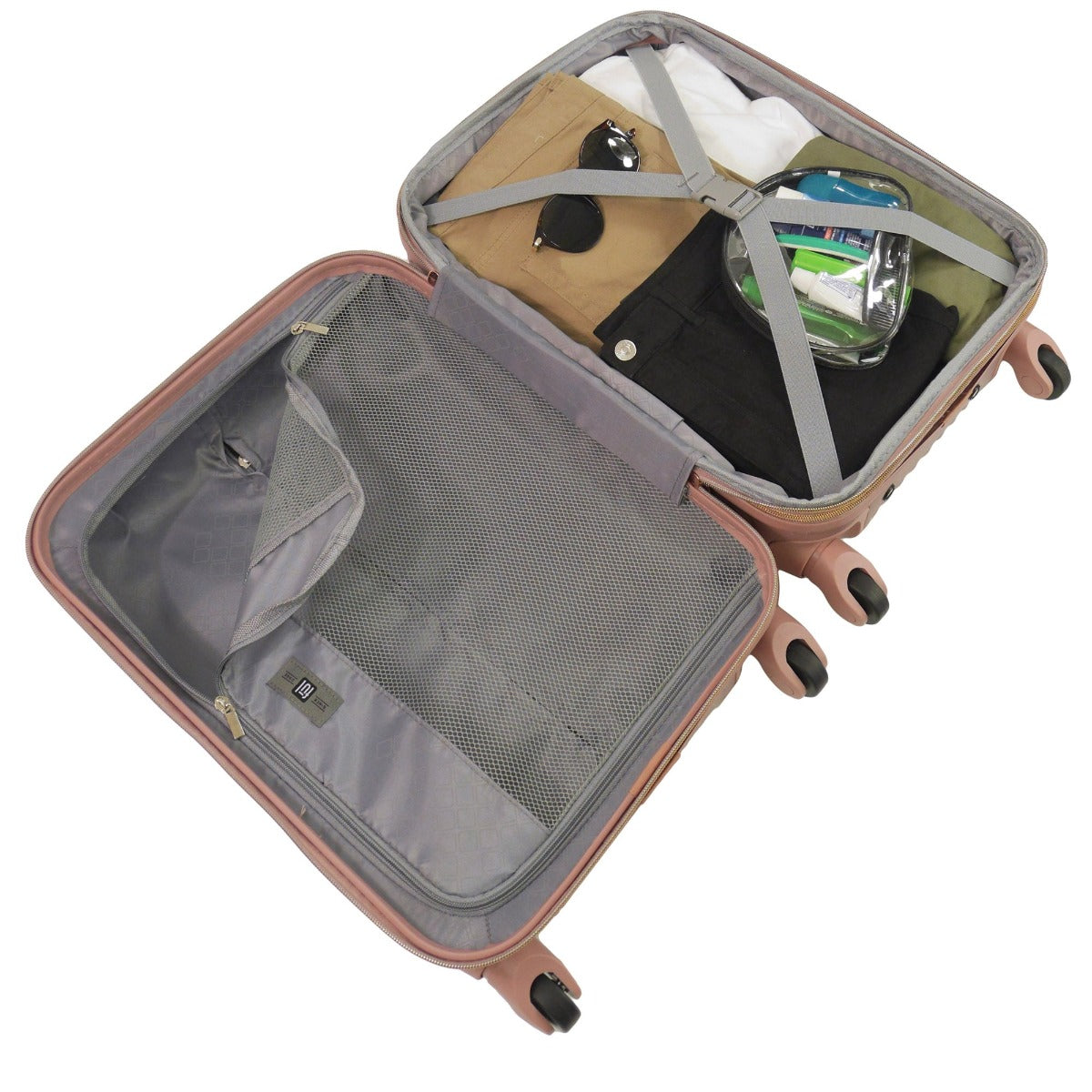 Ful Geo hard sided spinner suitcase luggage set rose gold