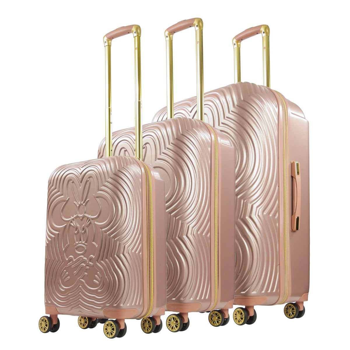 Disney Fūl Playful Minnie Mouse piece spinner suitcase Ful luggage set hard sided rose gold