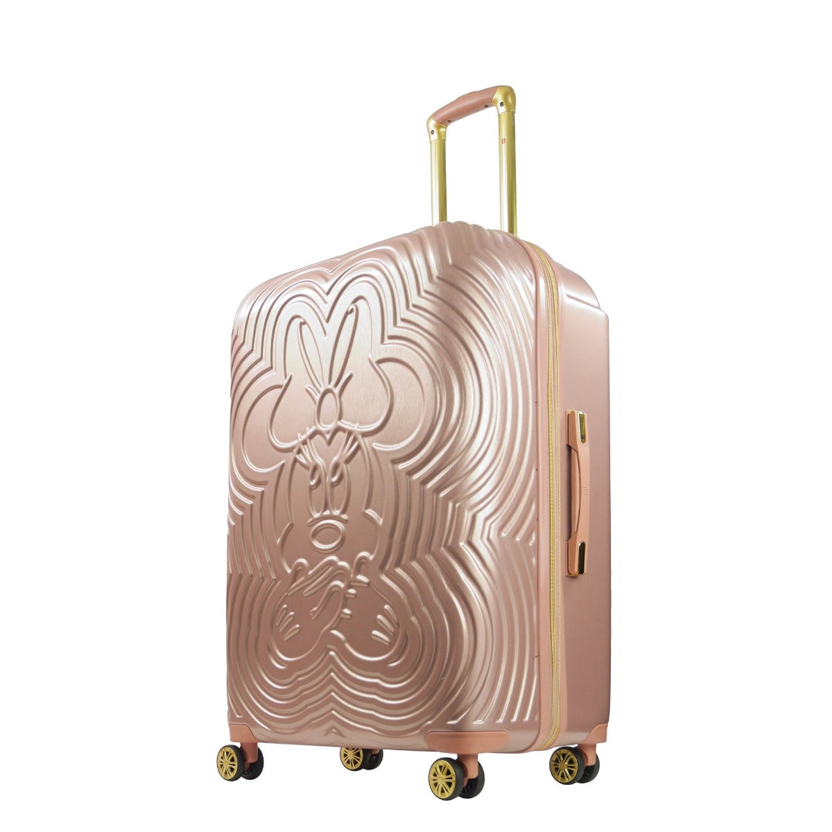 Disney Ful Playful Minnie Mouse 30.5" expandable hard sided spinner suitcase luggage check in rose gold
