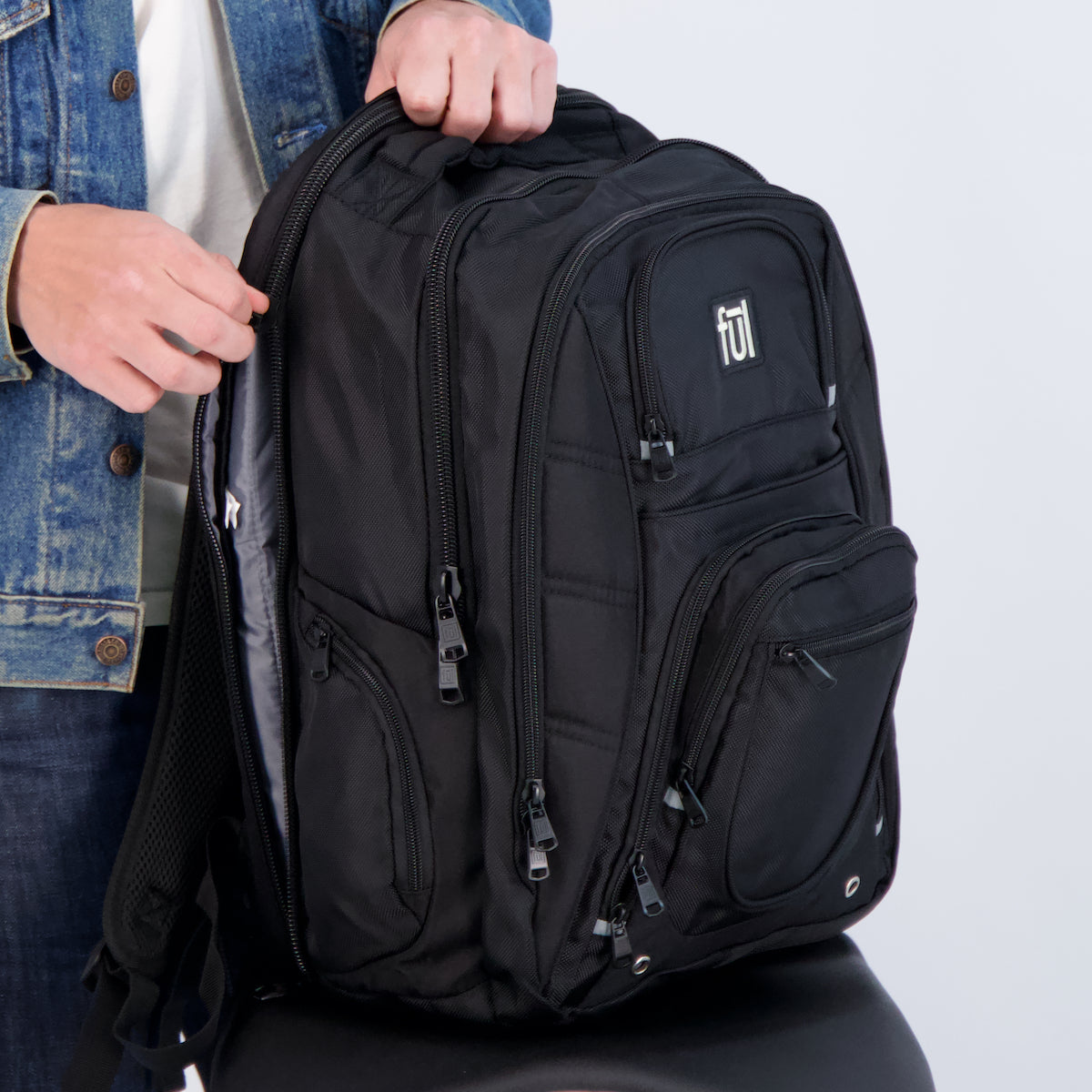 Black backpack the essential bag