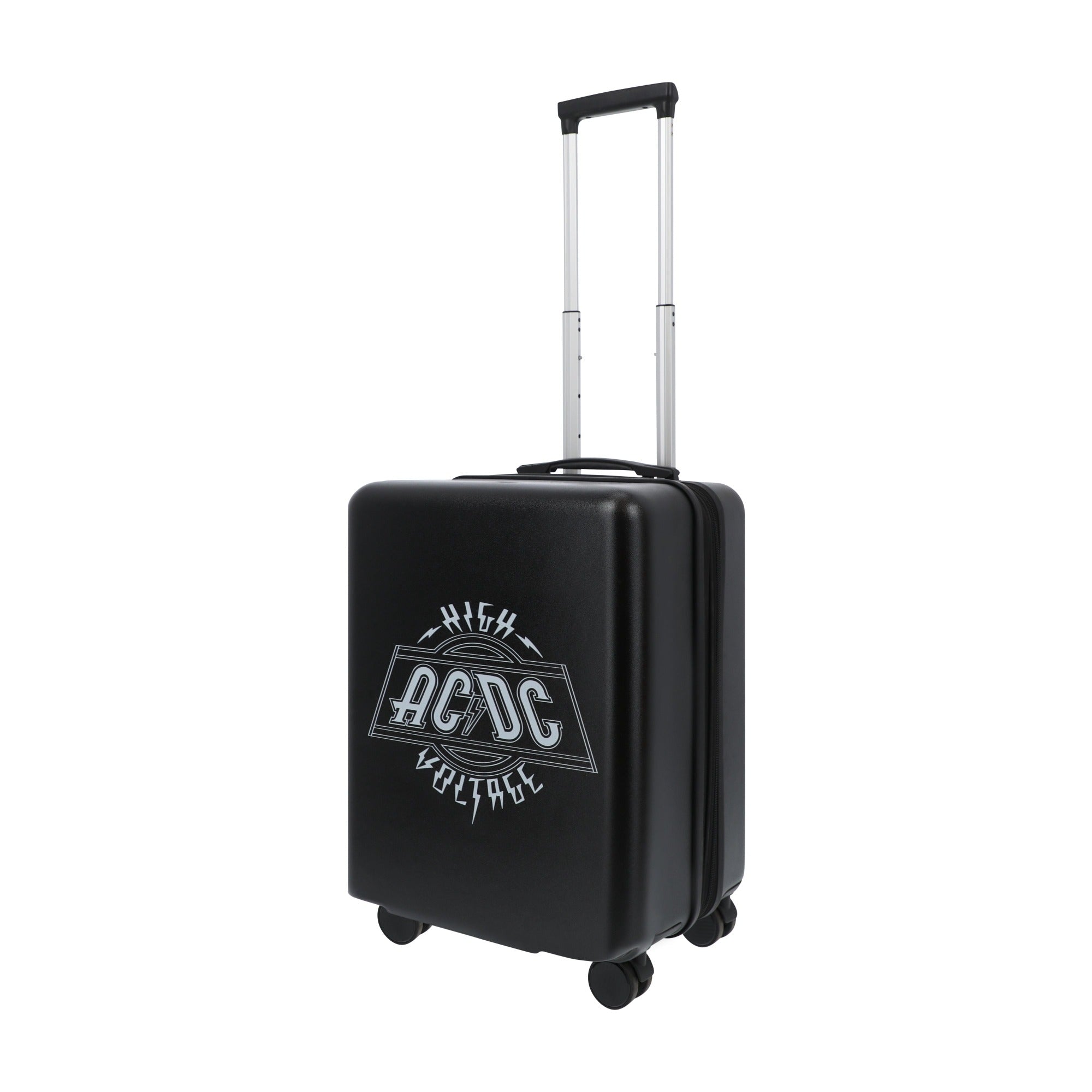 Black AC/DC 22.5" spinner suitcase carry-on luggage hardside by Ful