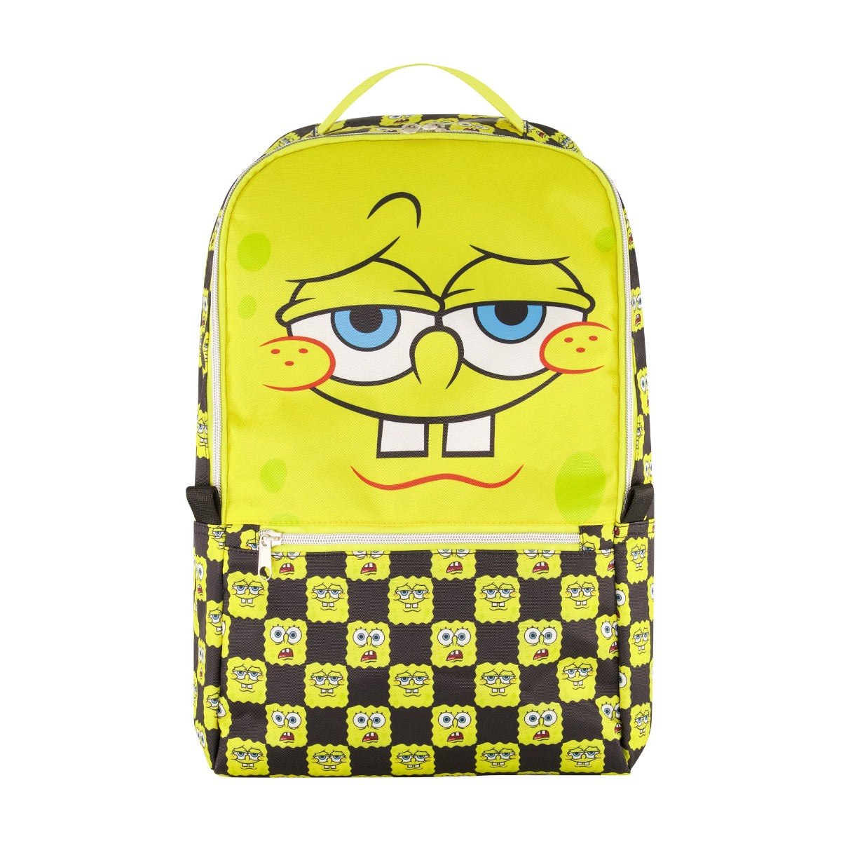 Yellow and black checkered Spongebob Squarepants big face backpack
