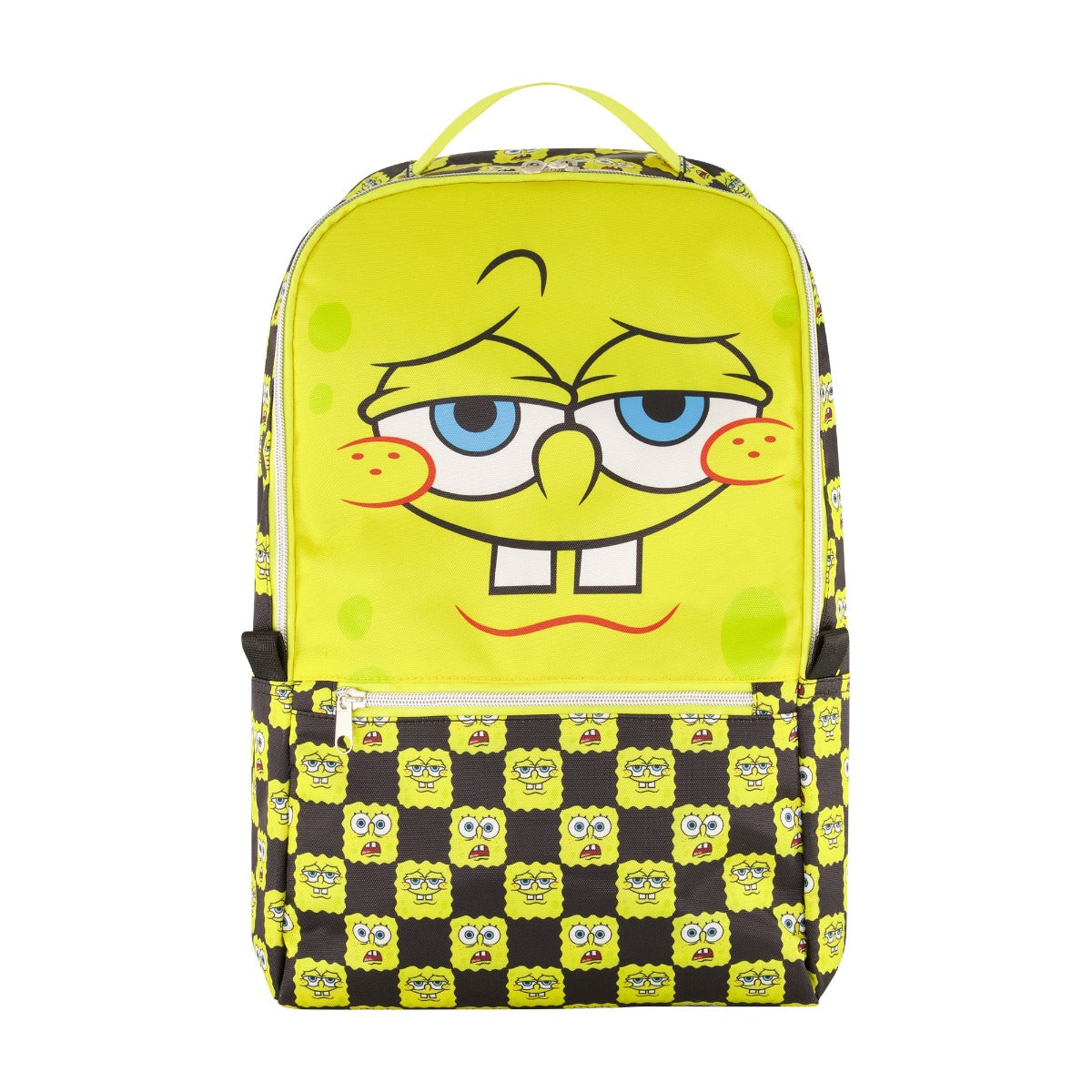 Yellow and black checkered Spongebob Squarepants big face backpack Ful