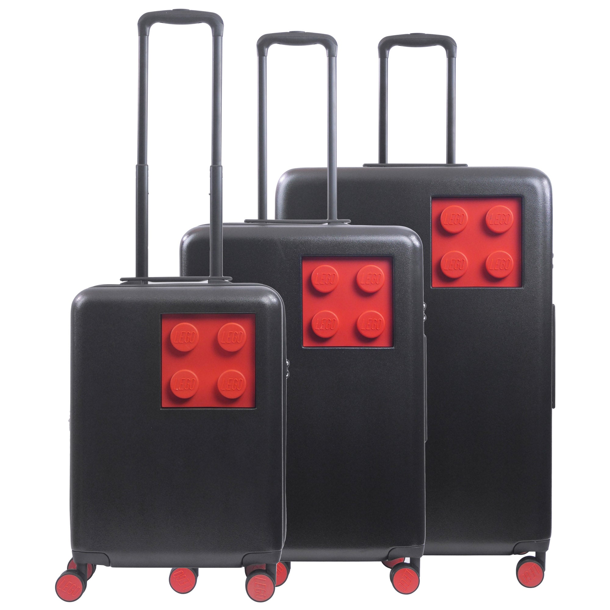 LEGO® Signature Brick Black Red Spinner Suitcase Luggage 3 pc Set - best durable suitcases for travel