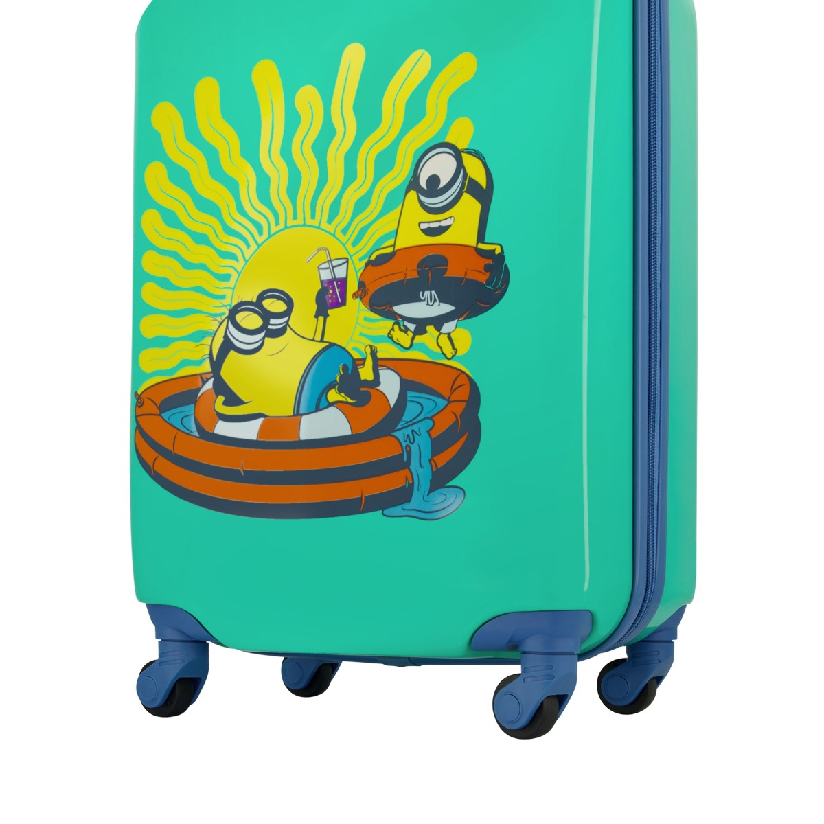 Ful Minions Vacation kids 21 inch carry-on Sea Green hard side rolling luggage