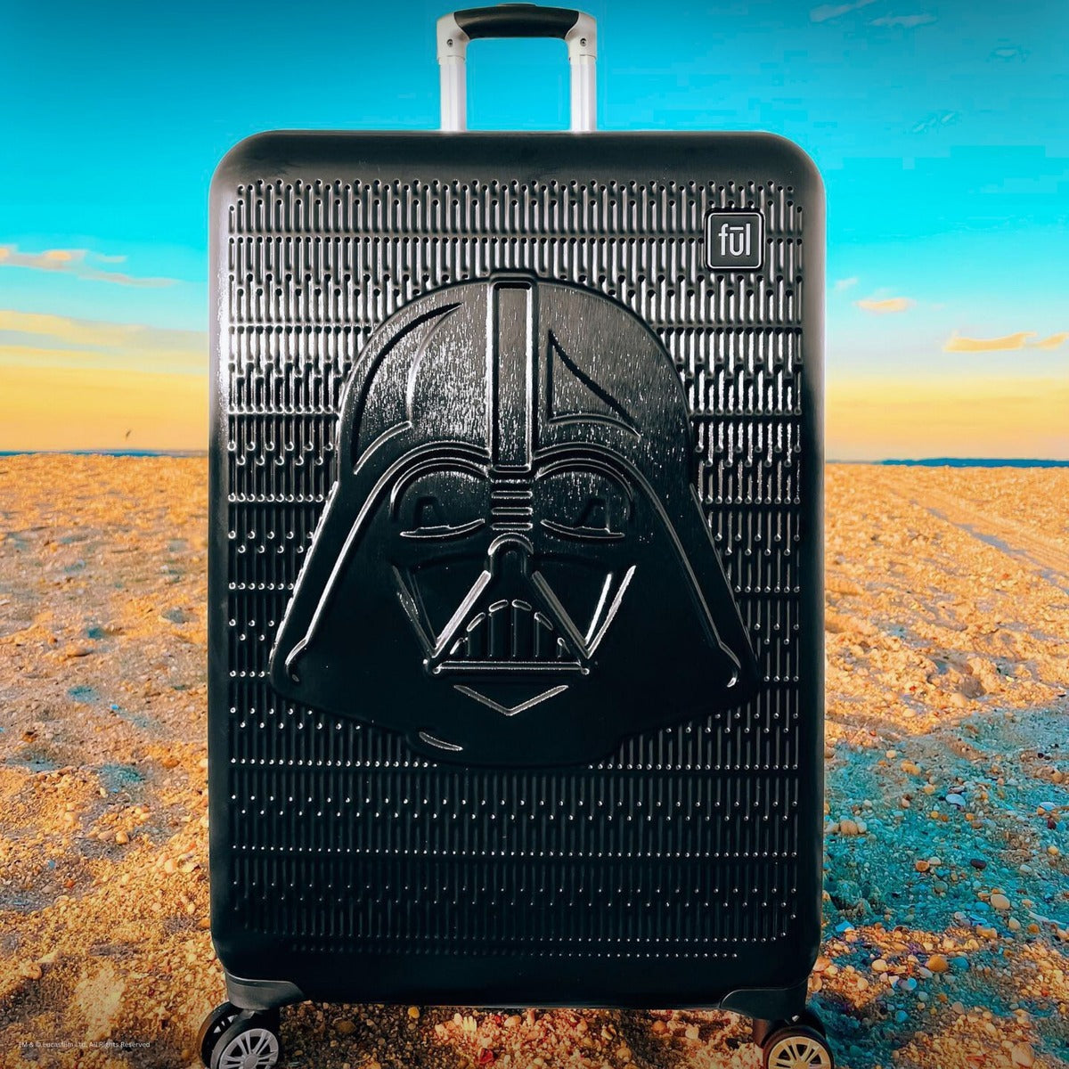 Star Wars Black Embossed 25 inch spinner suitcase Darth Vader Checked Luggage