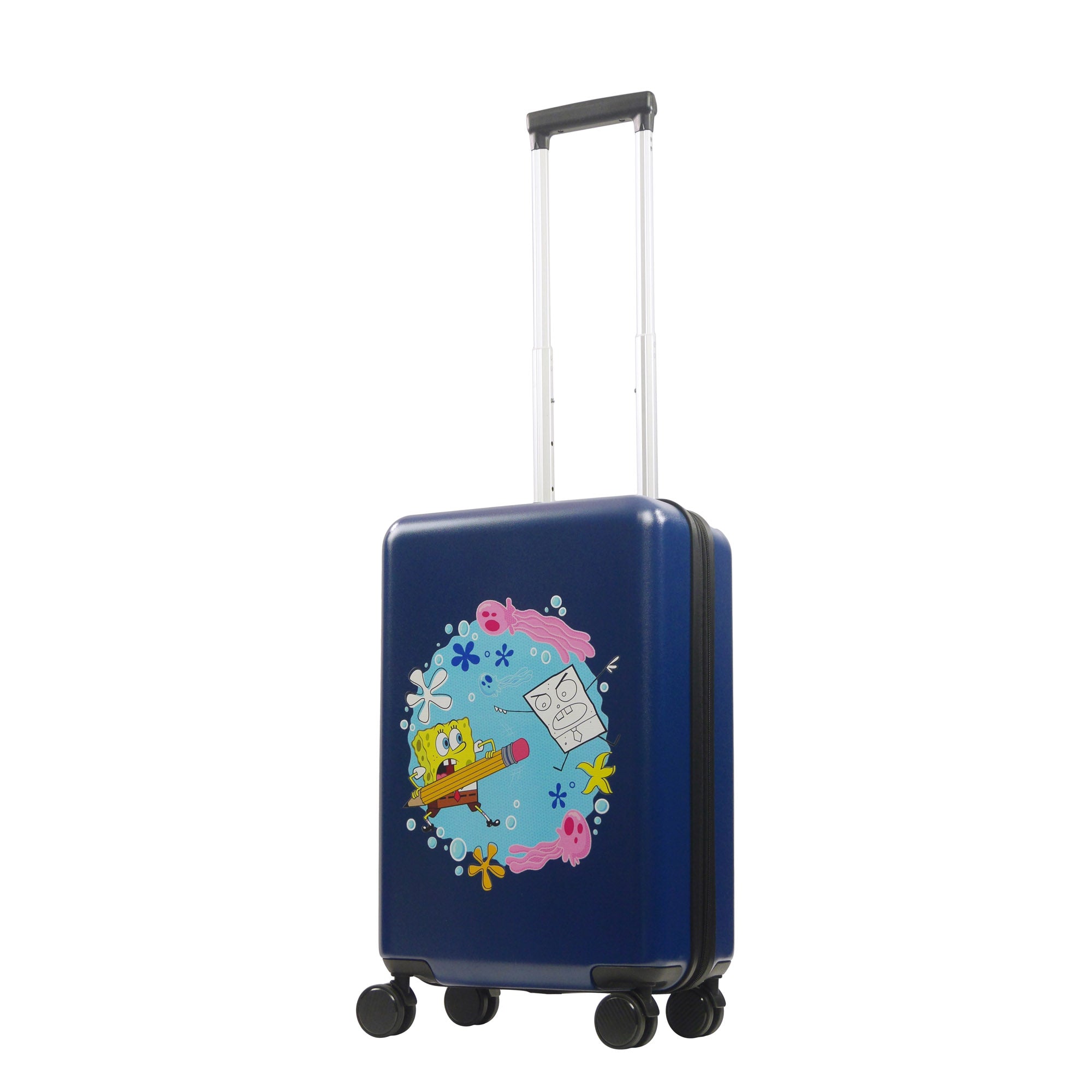 Nickelodeon SpongeBob SquarePants Ful 22.5" Navy Blue Hard Side Carry-On Spinner Suitcase Rolling Luggage