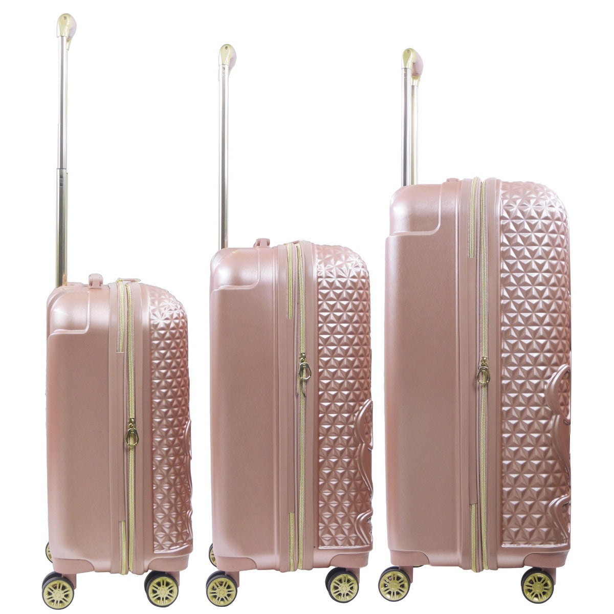 Ful Disney Minnie Mouse rolling suitcase 3 piece set rose gold - best luggage sets for traveling