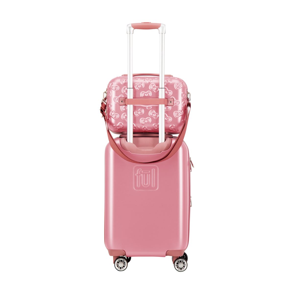 Sanrio Hello Kitty - Pink Molded Train Case luggage with suitcase and carry strap