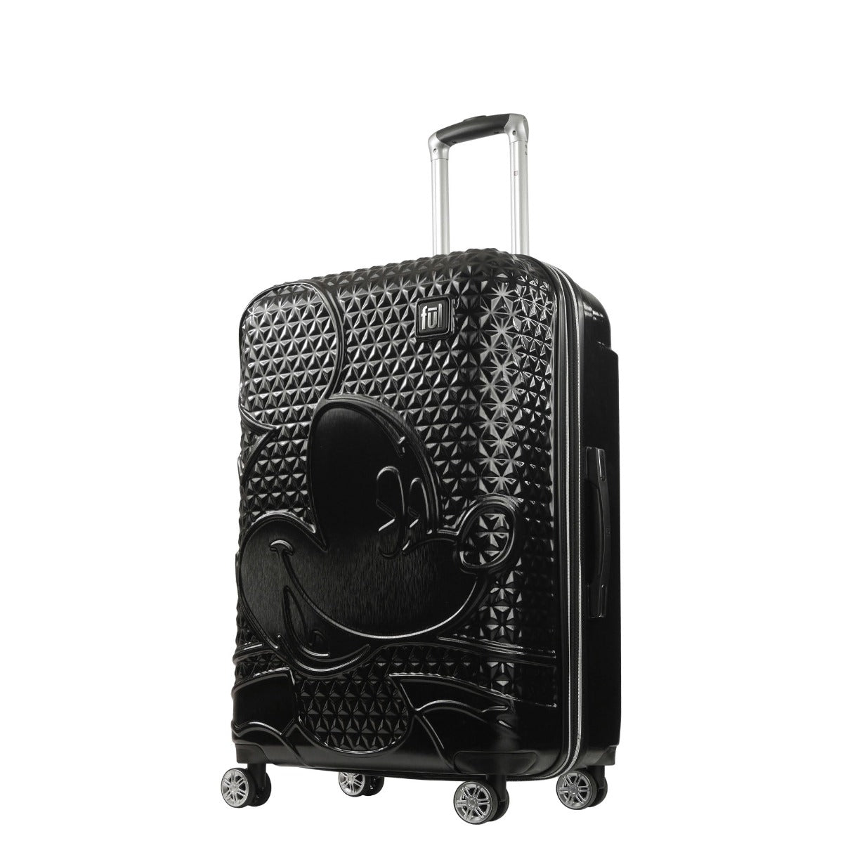 Adult Disney Luggage Mickey Mouse Texture Rolling Hard Sided Black 30"