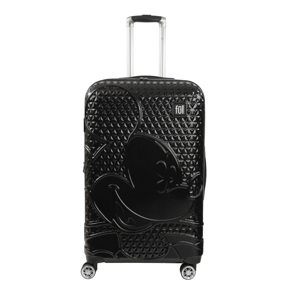 Adult Disney Luggage Mickey Mouse Texture Rolling Hard Sided Black 30"