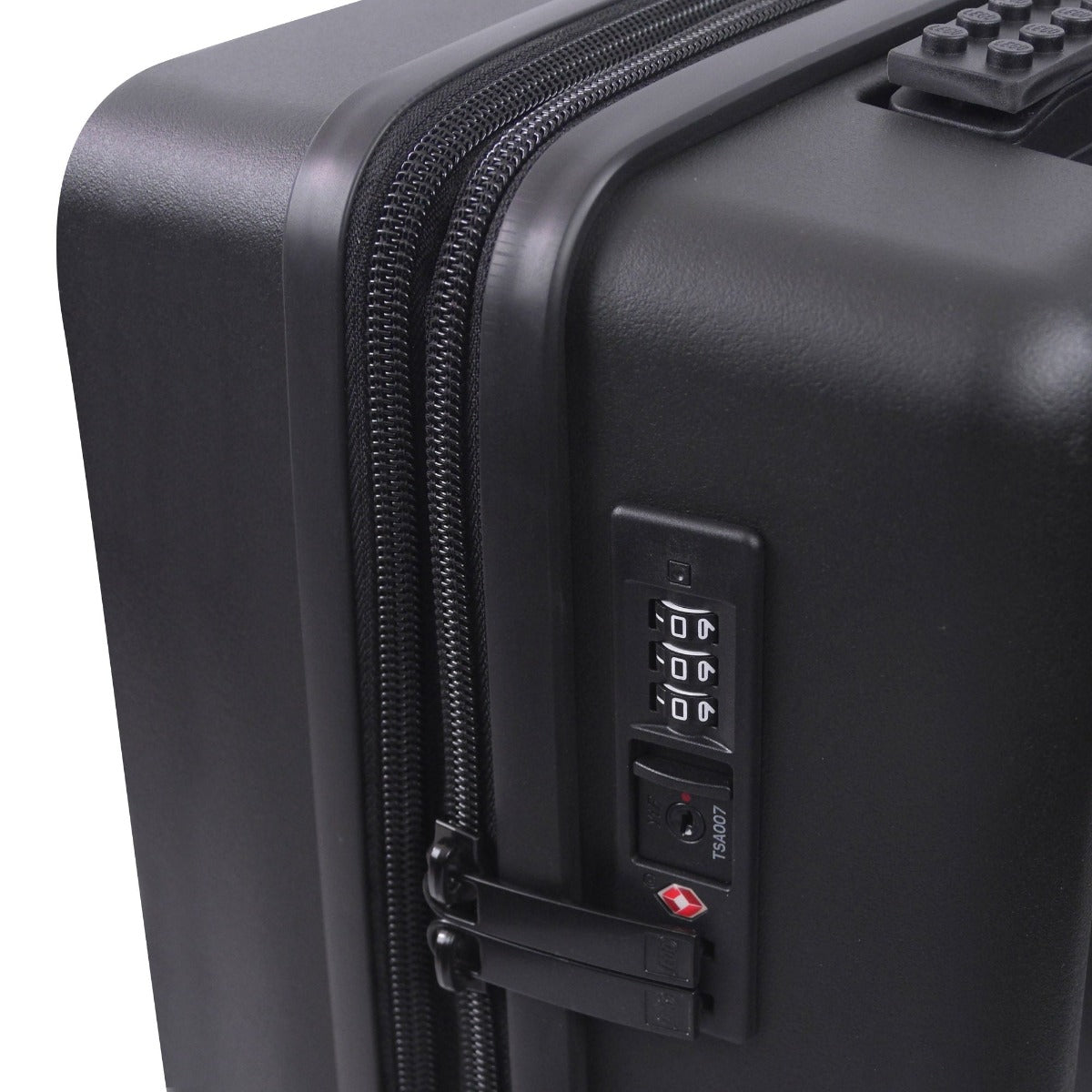 Black Lego Signature Brick 22" carry-on hardshell spinner suitcase for traveling