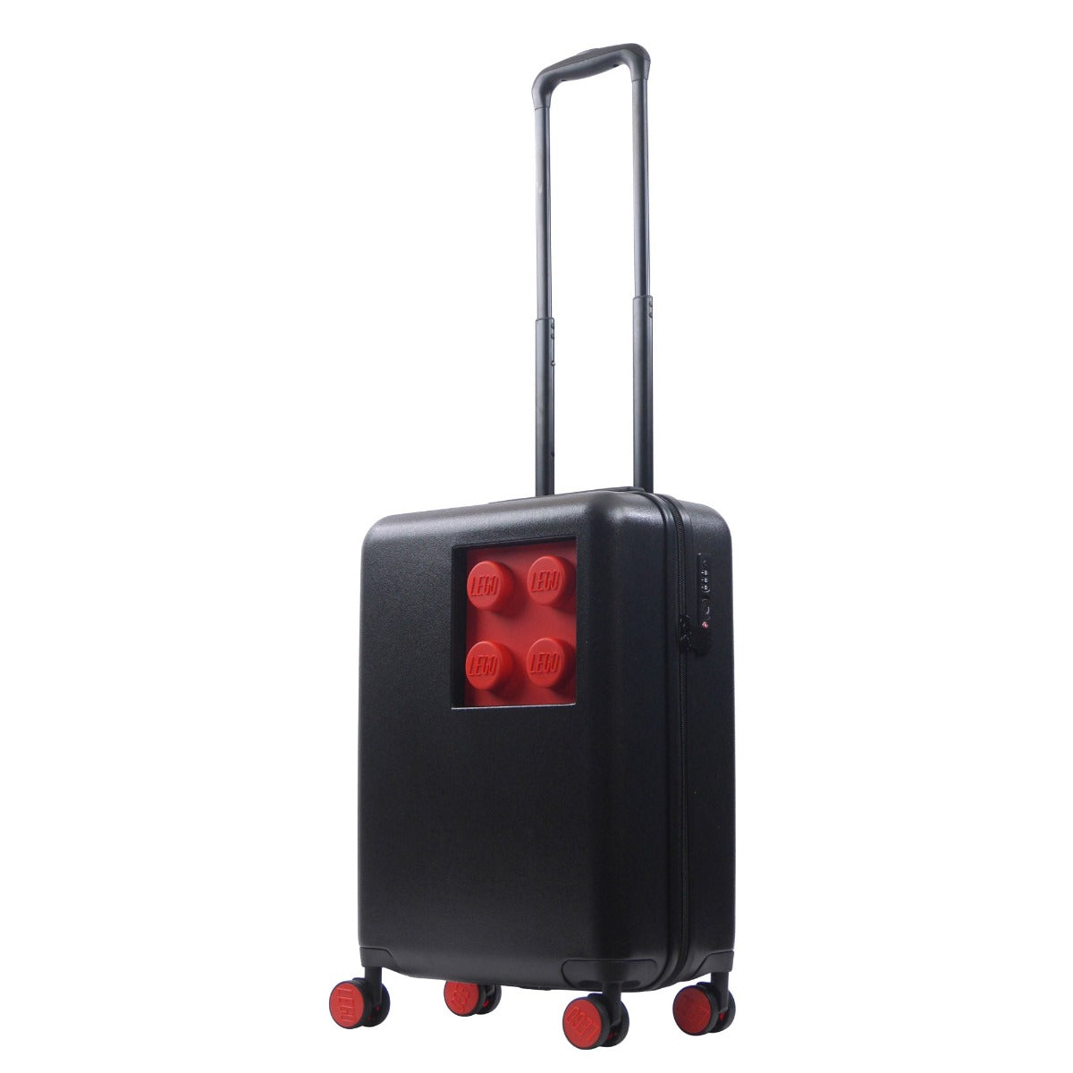 Lego Signature Brick 2X2 black red 21" carry-on rolling luggage spinner suitcase