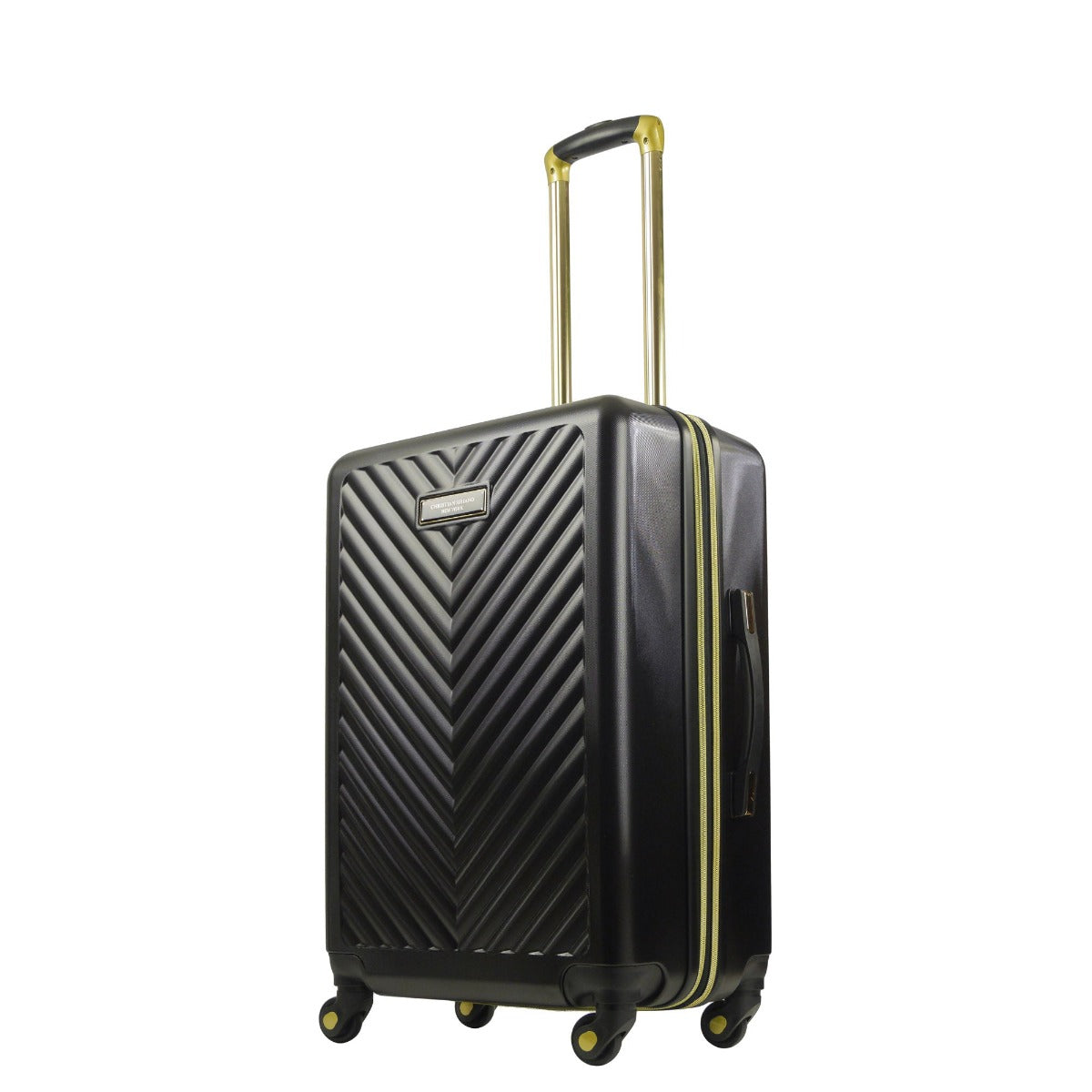 Christian Siriano Addie 25" hardside spinner suitcase checked luggage black - best suitcases for travel