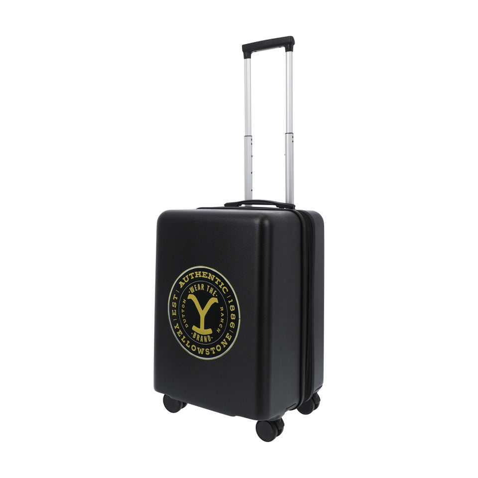 Black Paramount Yellowstone 22.5" carry-on spinner suitcase rolling luggage by Ful