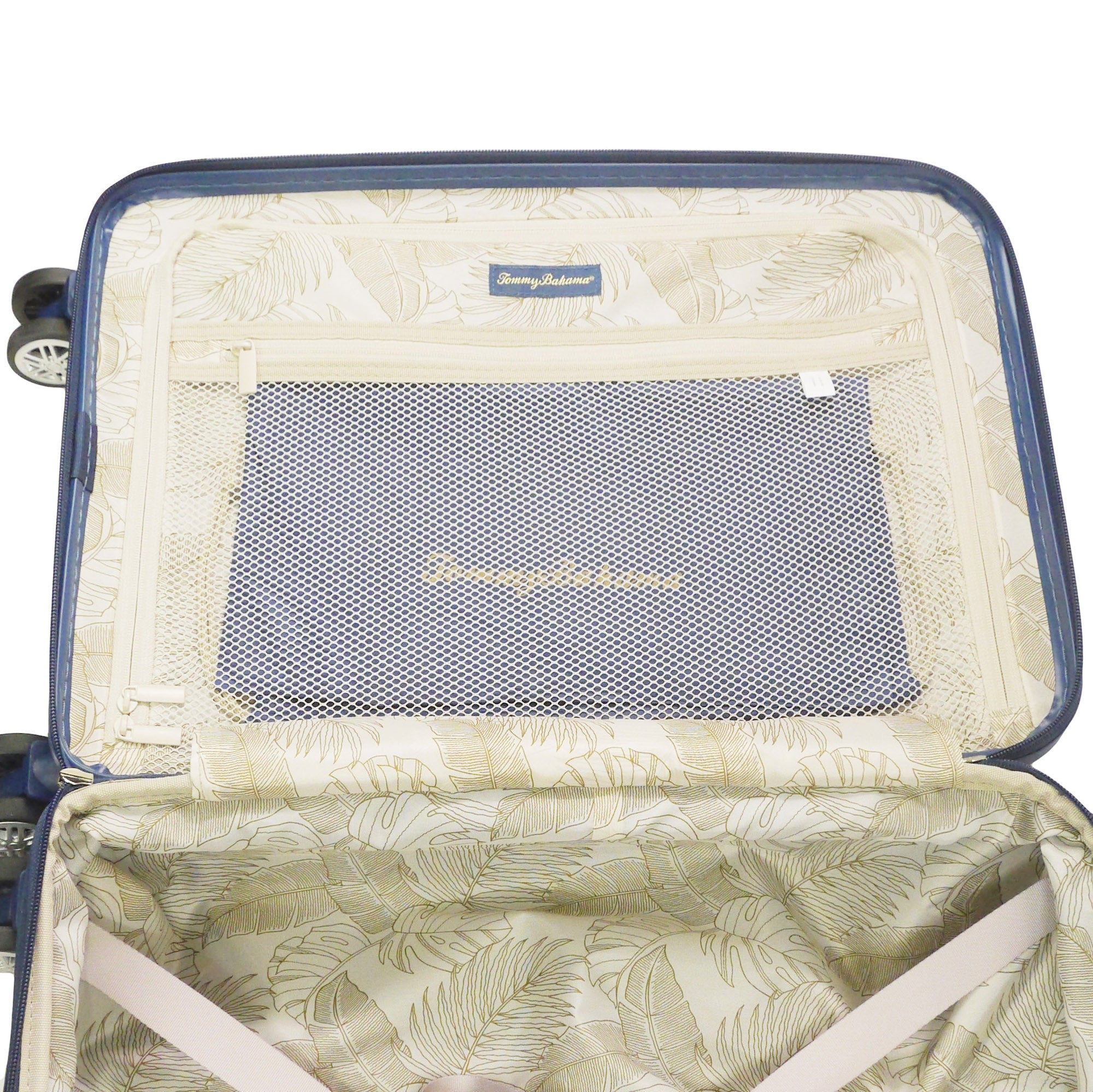 Tommy Bahama 30.5" Navy Hard-Sided 3D Pineapple Luggage with Drawstring Bag