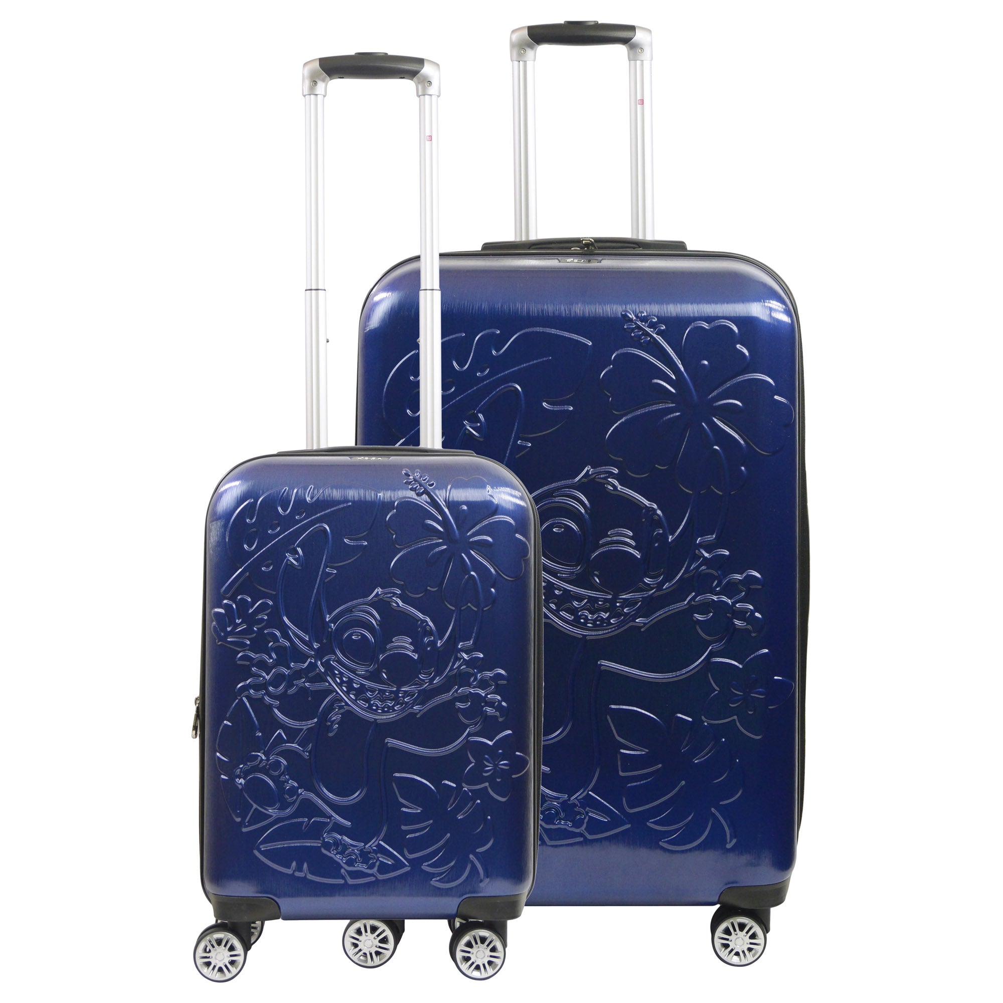 Blue Disney Stitch texture luggage 2 piece set for adults