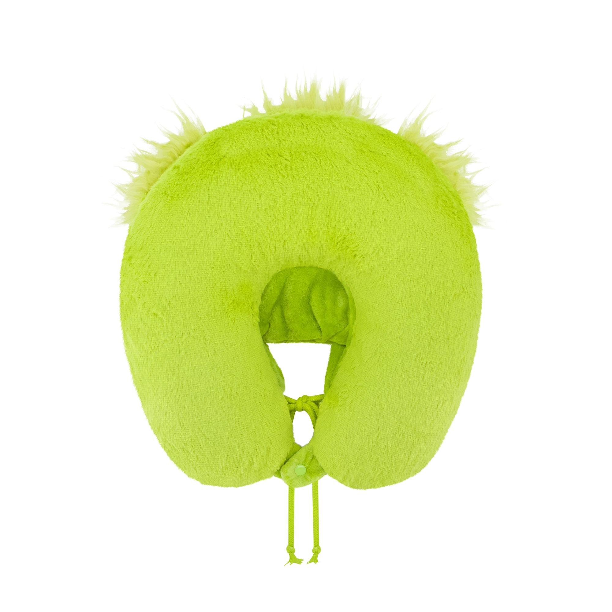 Grinch Face Hooded Fur Neck Pillow