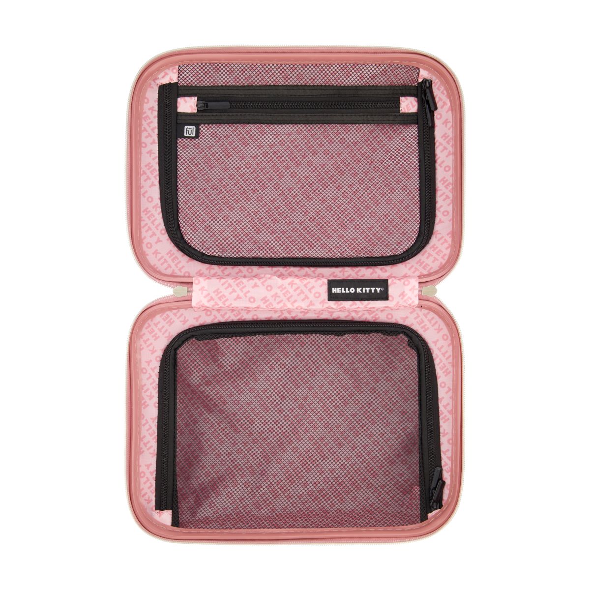 Sanrio Hello Kitty - Pink Ful double Compartment Molded Train Case carry-on cosmetic case