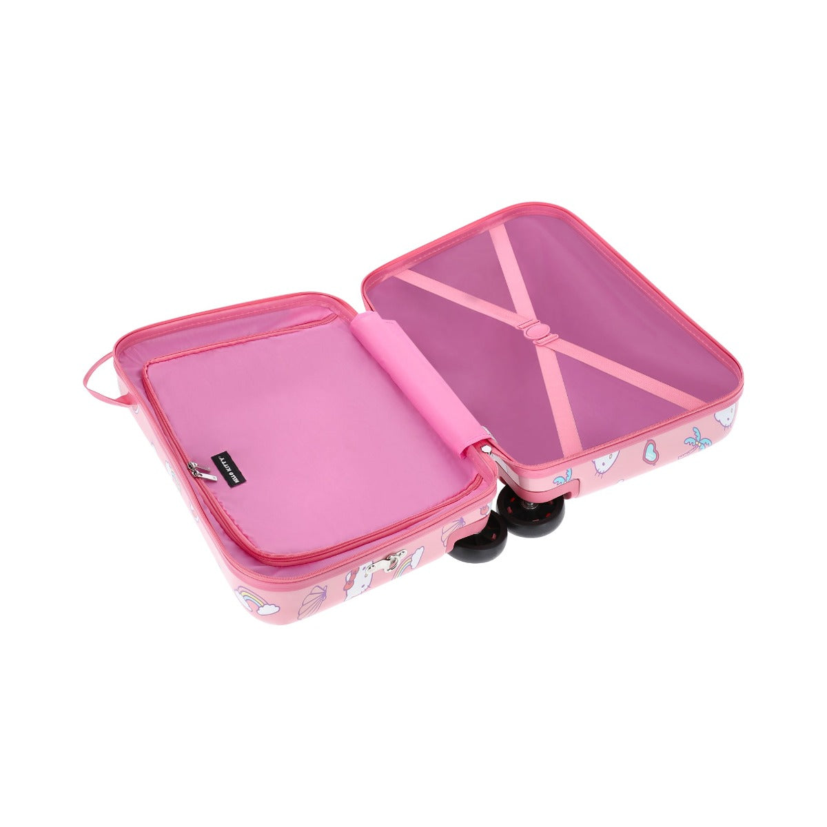 Pink Hello Kitty Summertime Ride-on 14.5" rolling luggage - carry-on ride-along spinner suitcase for kids