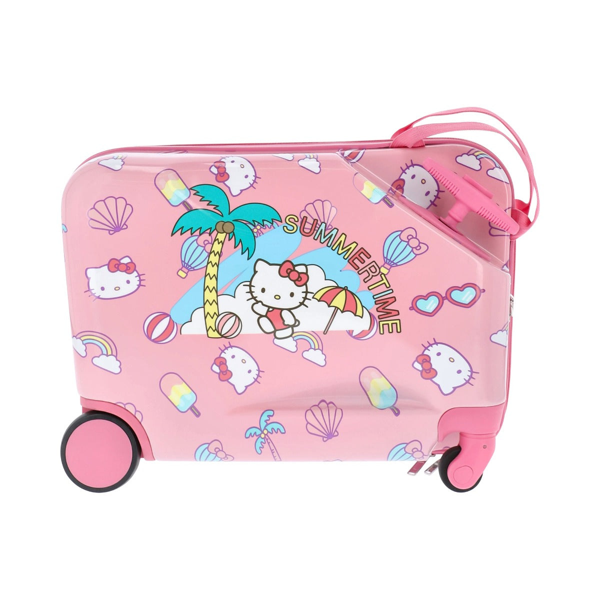 Pink Hello Kitty Summertime Ride-on 14.5" carry-on rolling luggage for kids