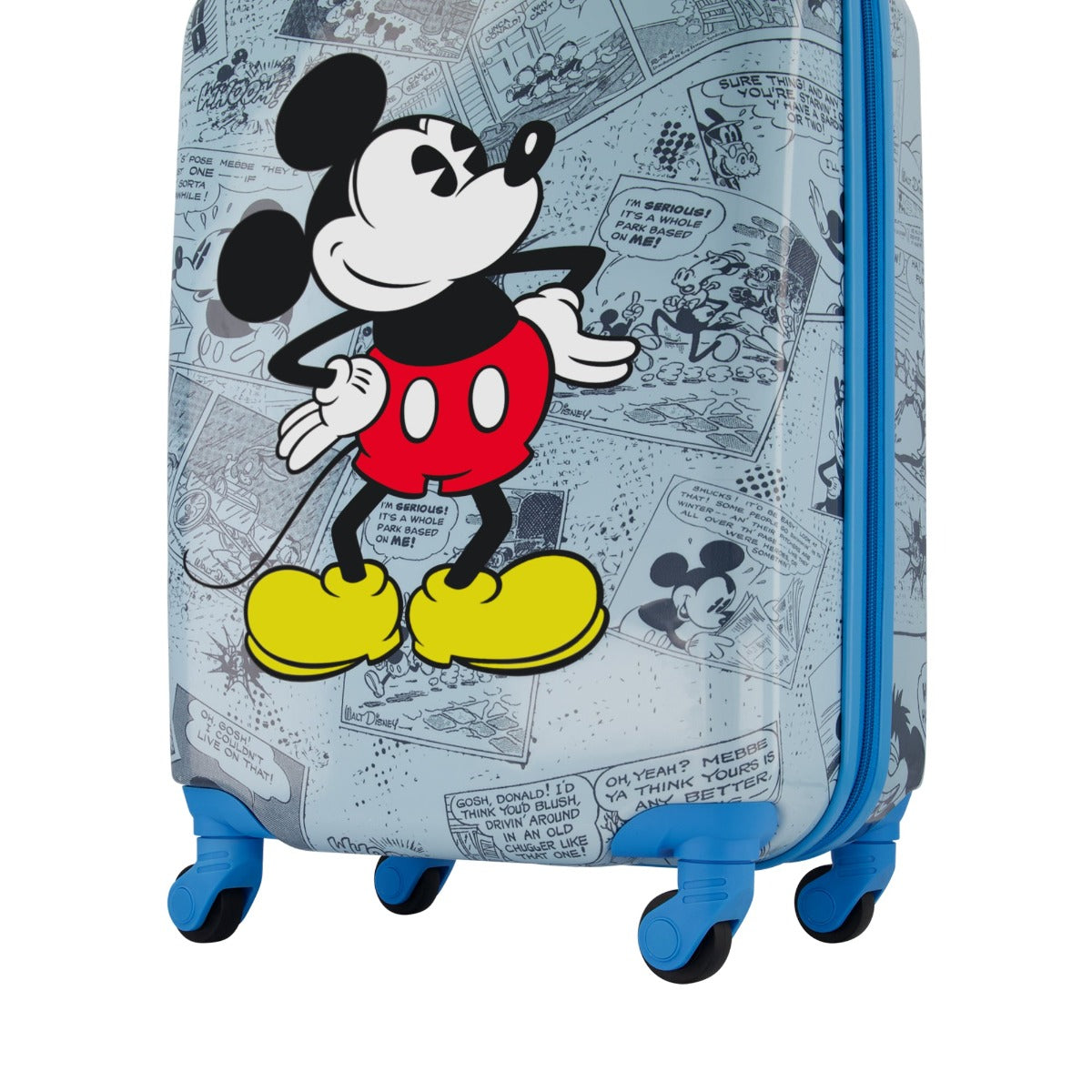 Blue Disney Heritage Mikey Mouse matching 2 piece set - kids 21" rolling luggage for travel