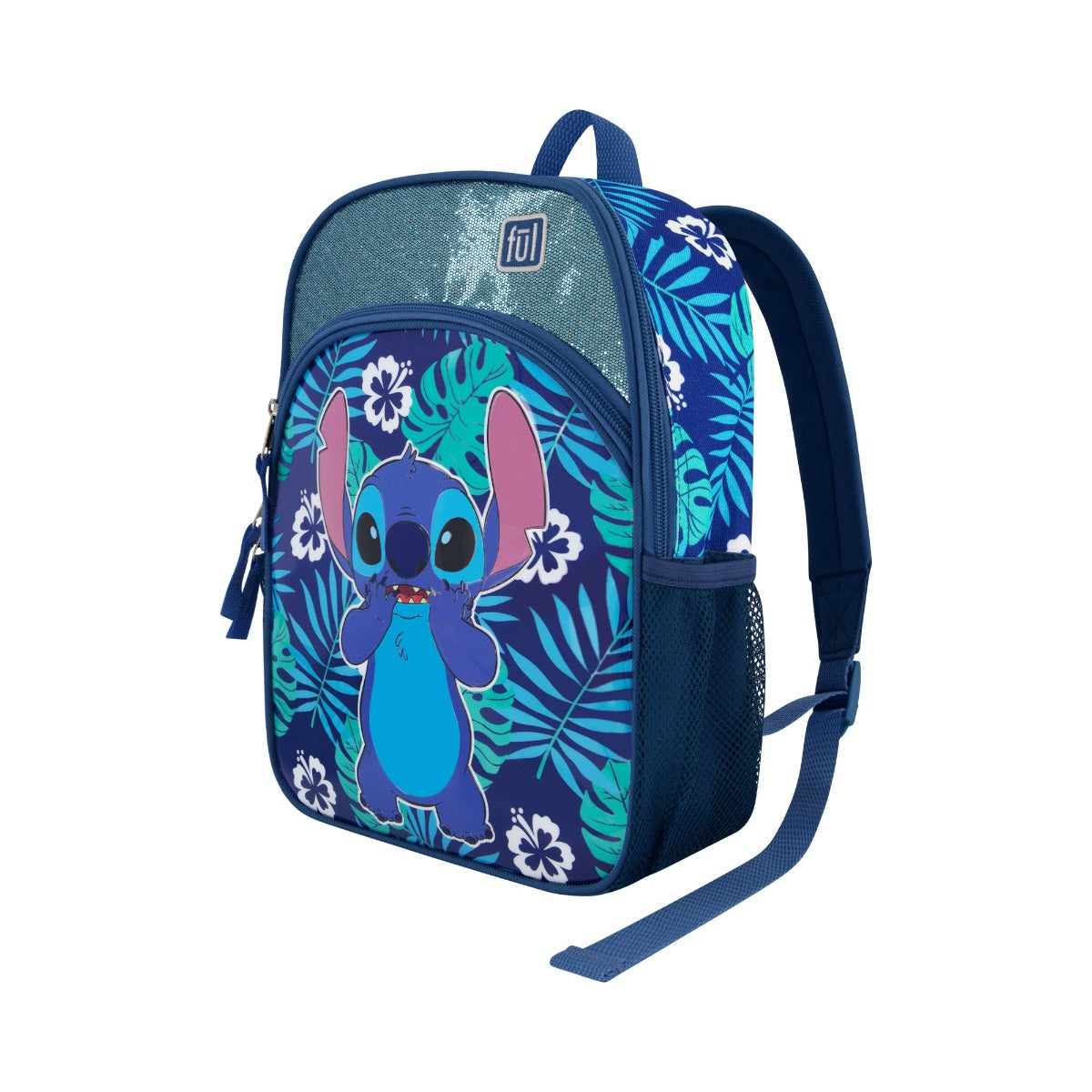 Disney Ful Stitch tropical leaves 2 piece set - 13 inch backpack for kids