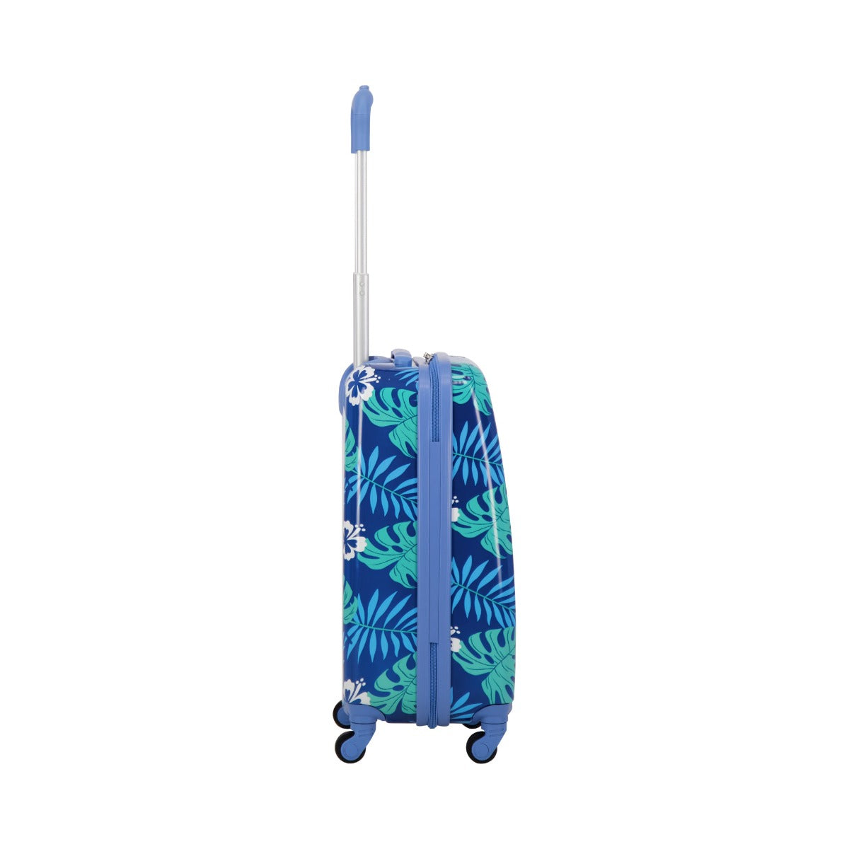 Blue Disney Ful Stitch tropical leaves - 21" hardside spinner suitcase for kids