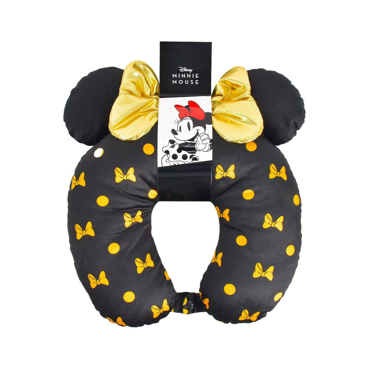 Ful Disney Minnie Mouse black and gold with 3D ears and bow - best neck pillows for travel