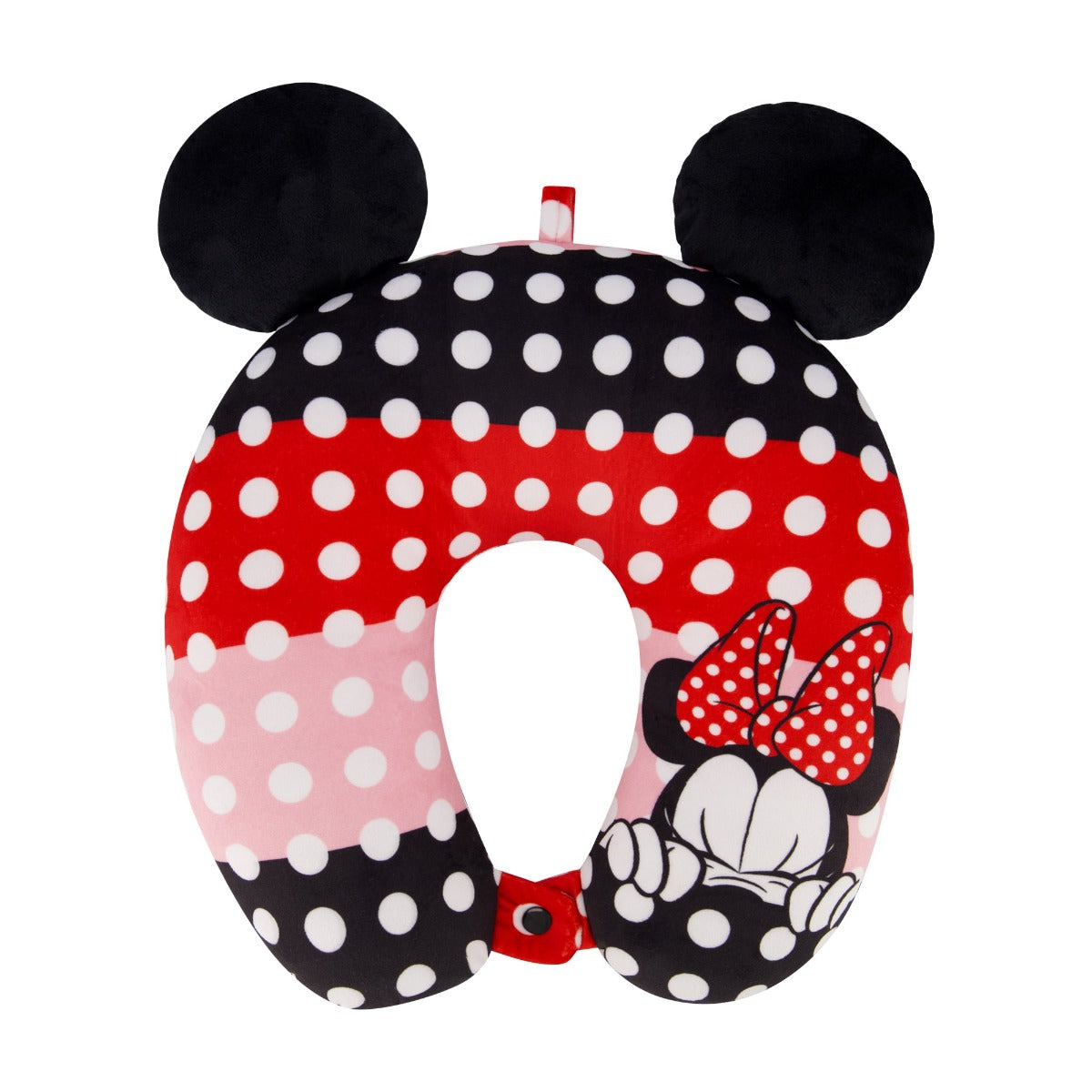 Ful disney minnie mouse three color polka dot ears neck pillow red black pink - best comfortable traveling neck pillows for kids and adults