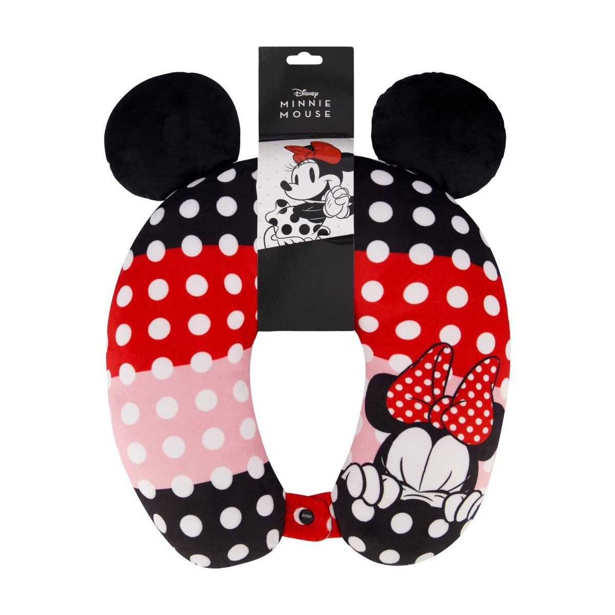 Ful disney minnie mouse three color polka dot ears neck pillow red black pink - best supportive and comfortable travel pillows for traveling