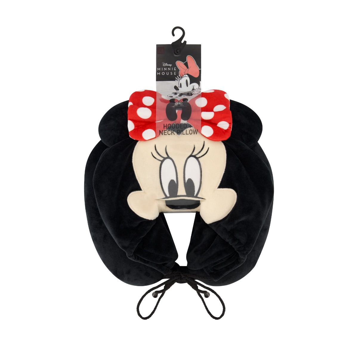 Black Ful Disney Minnie Mouse hooded travel pillow - best hoodie neck pillows for traveling