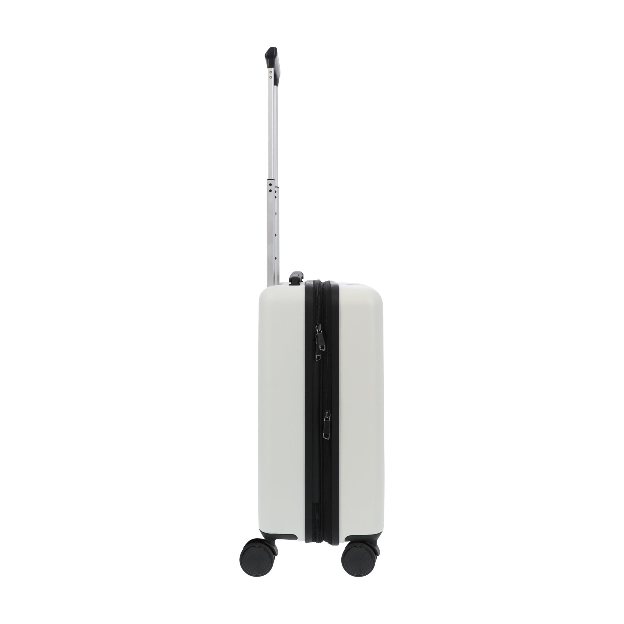 White 22.5" carry-on spinner suitcase luggage by Ful