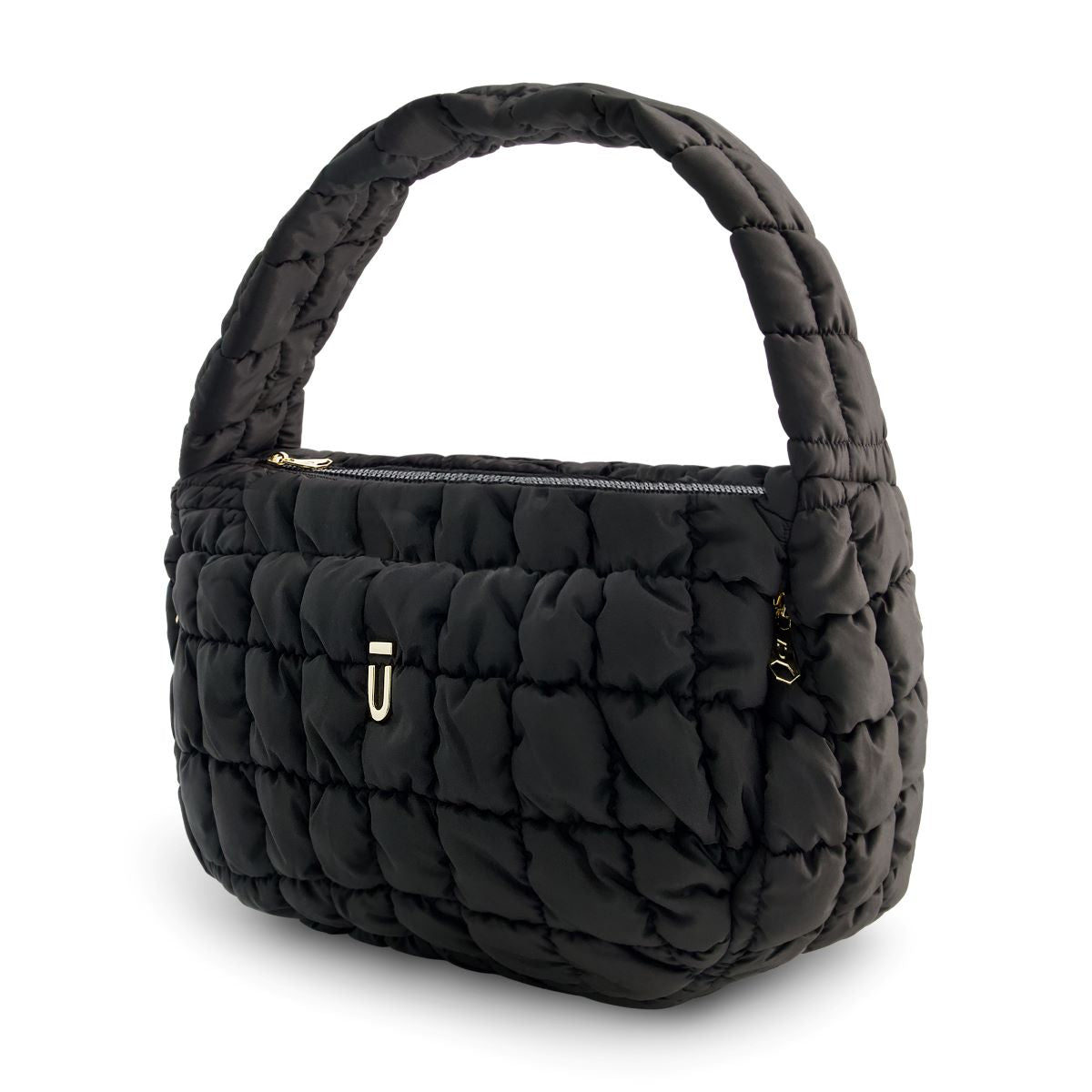 Black quilted puffer slouchy Handbag Bag - cute stylish handbags & bags by Ful