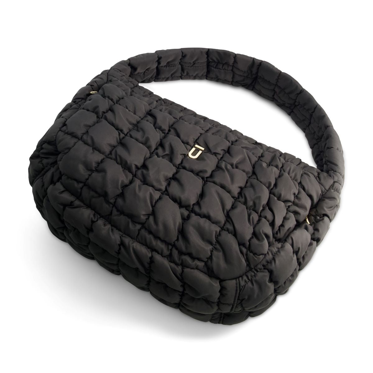 Black quilted puffer slouchy Handbag Bag - cute stylish handbags & bags by Ful