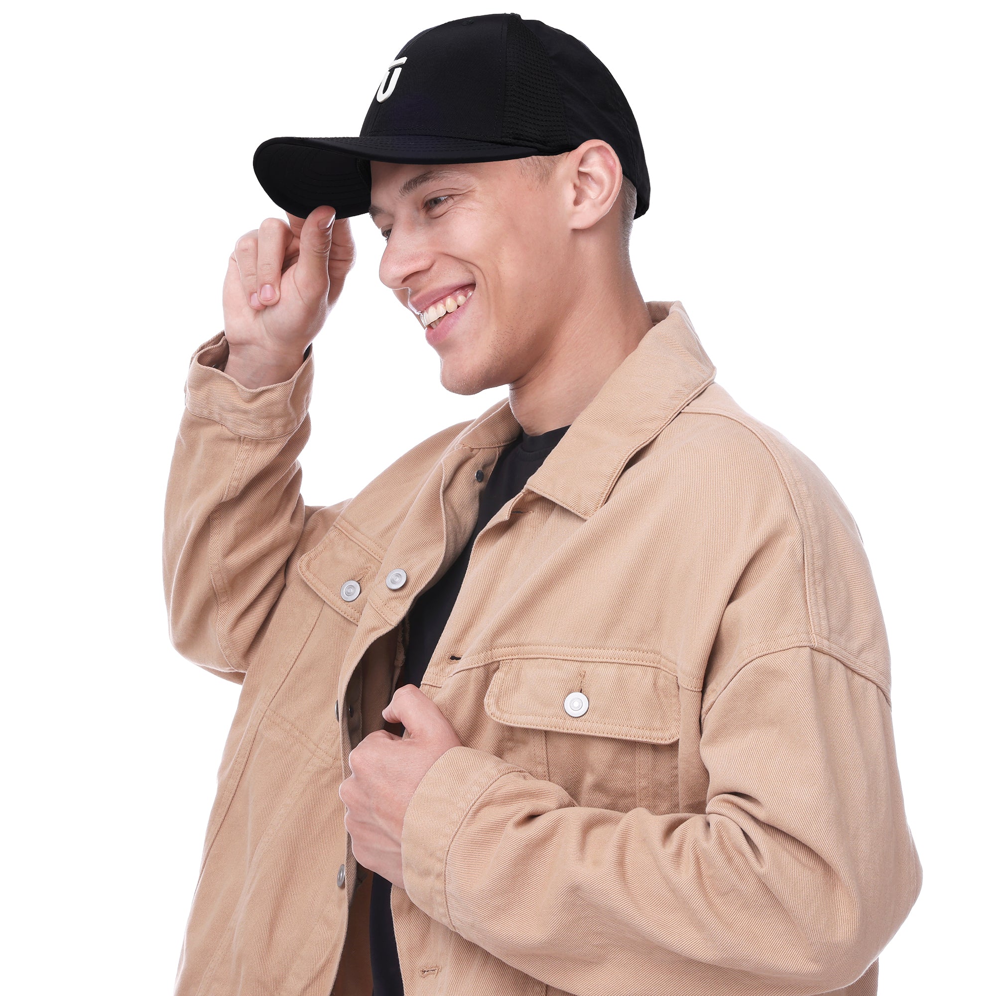 FŪL Men’s Stretch Performance Cap with Mesh Inset and Raised Rubber Logo