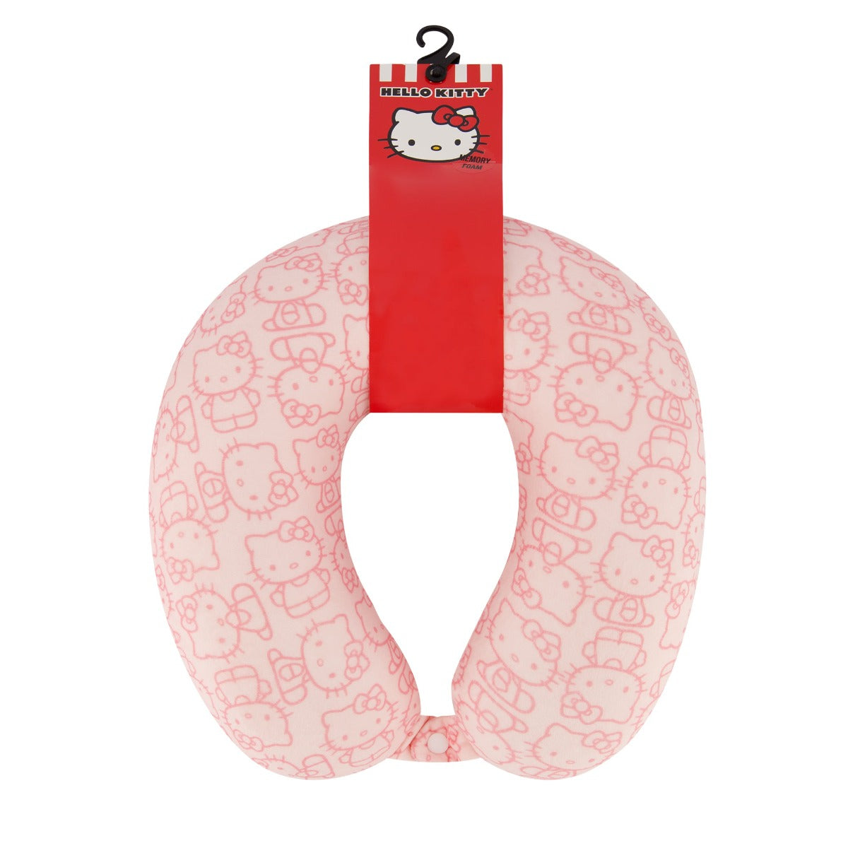 Pink Ful Hello Kitty All over icon memory foam travel pillow - best neck pillows for adults and kids