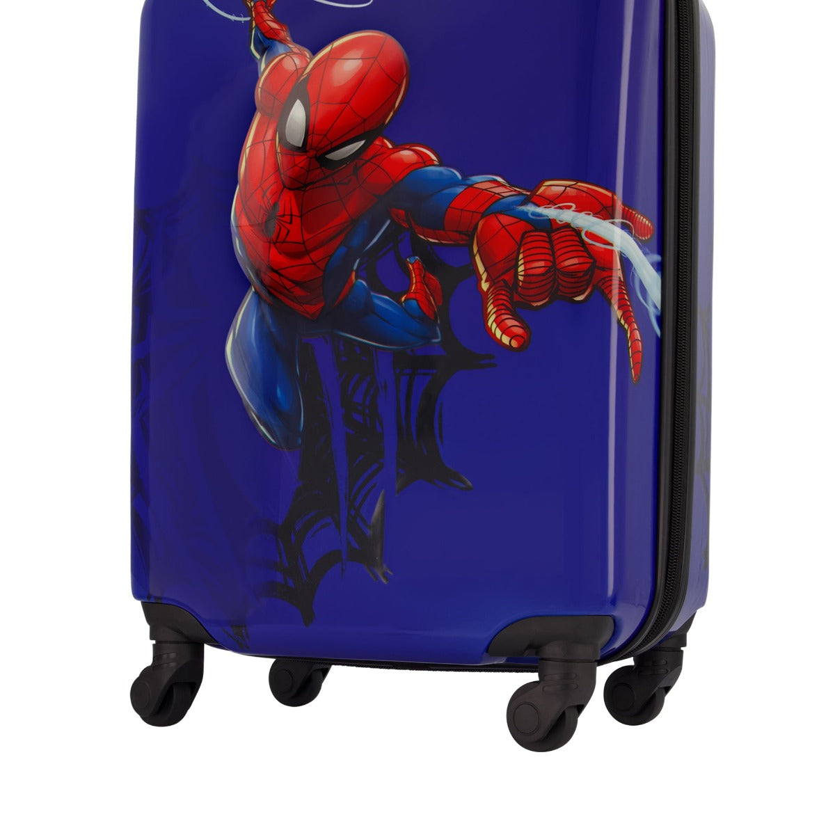 Blue Ful Marvel Spiderman web 21 inch spinner suitcase rolling luggage for kids