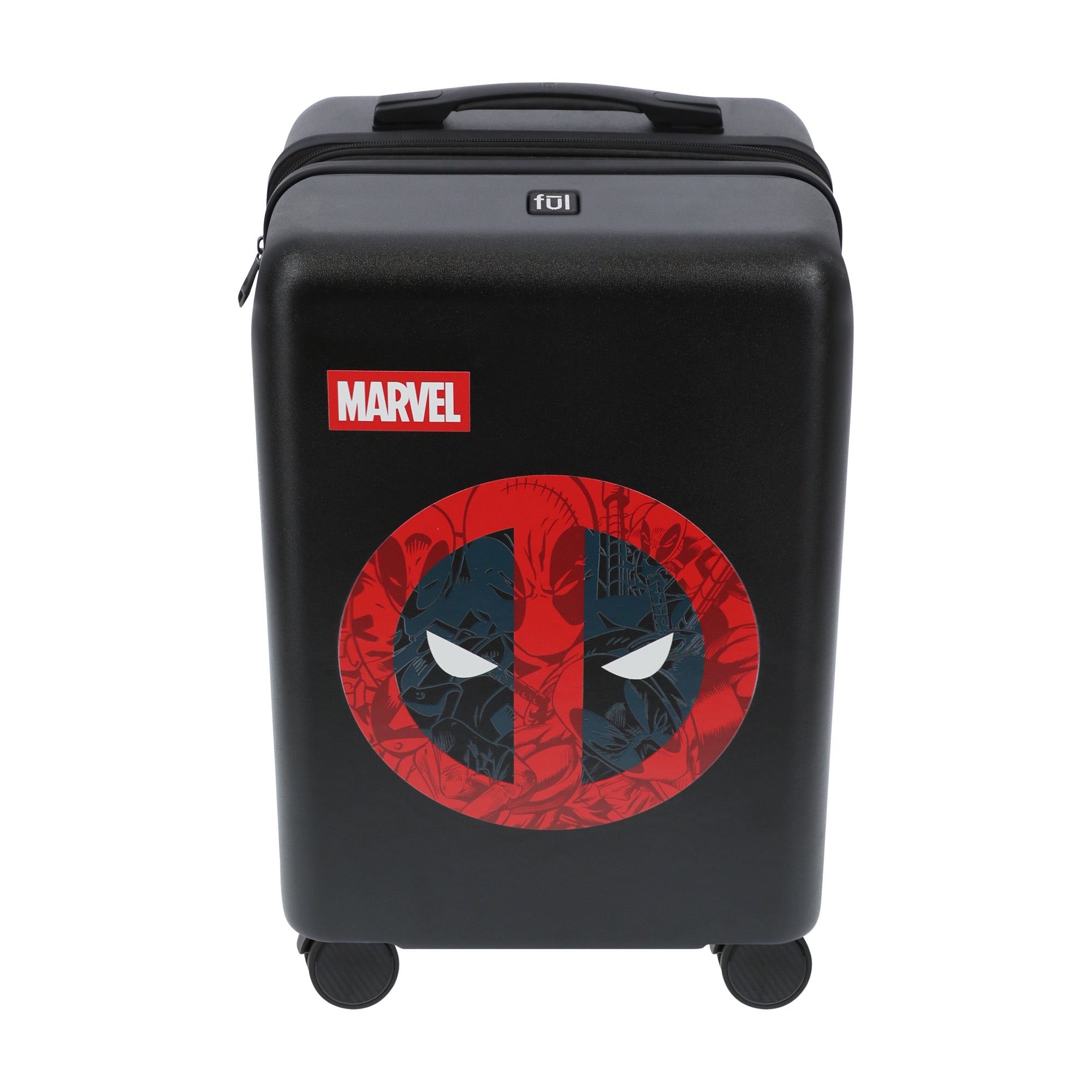 Black marvel deadpool 22.5" carry-on spinner suitcase luggage by Ful