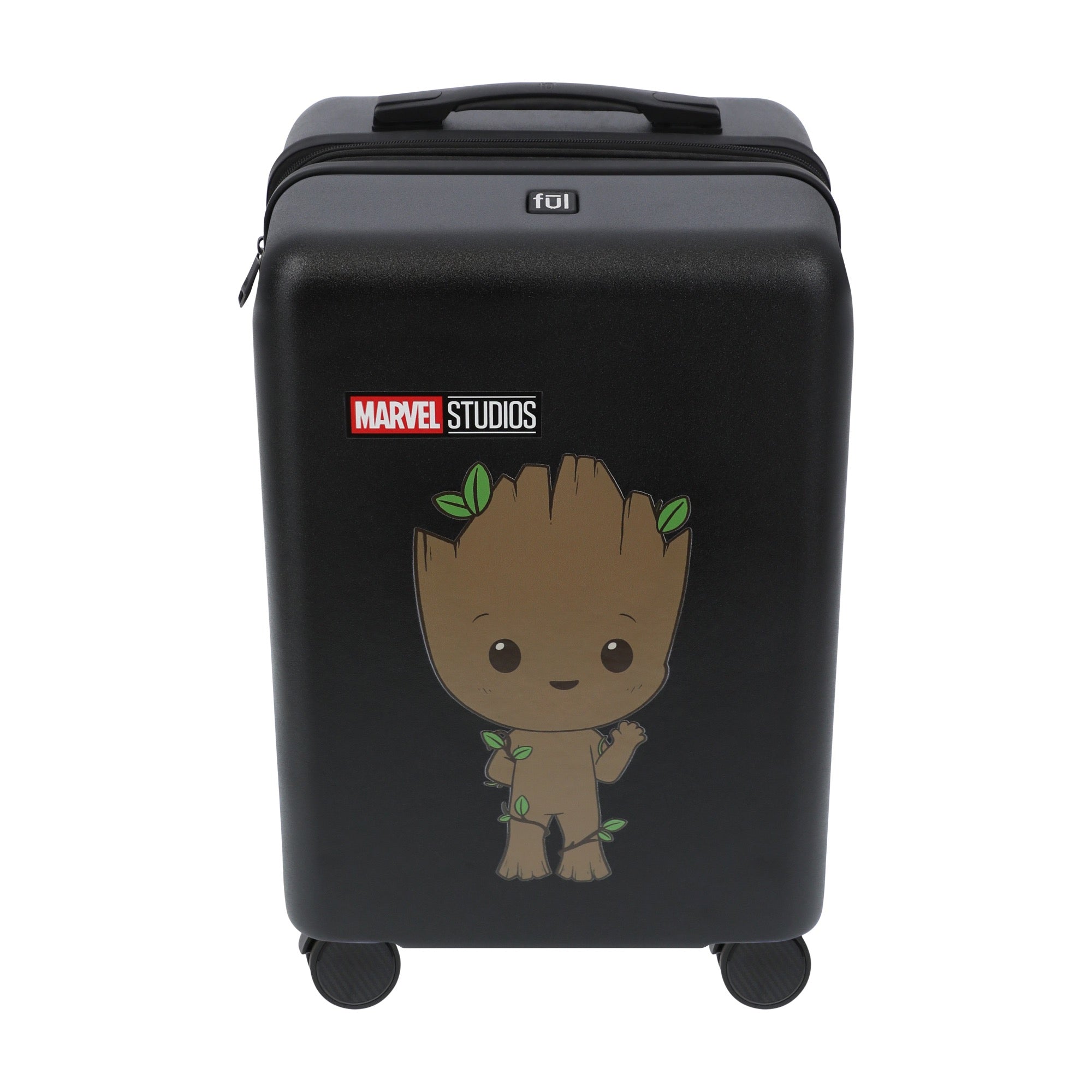 Black marvel baby groot 22.5" carry-on spinner suitcase luggage by Ful