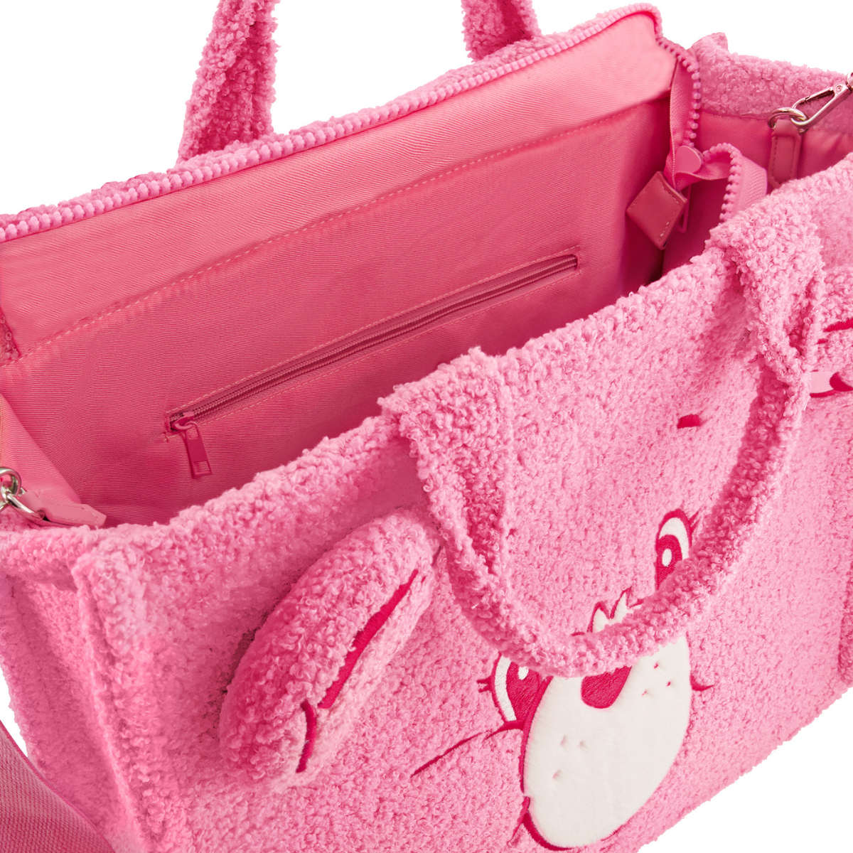 Care Bears Cheer Bear Large Sherpa Pink Travel Tote and adjustable removable shoulder strap