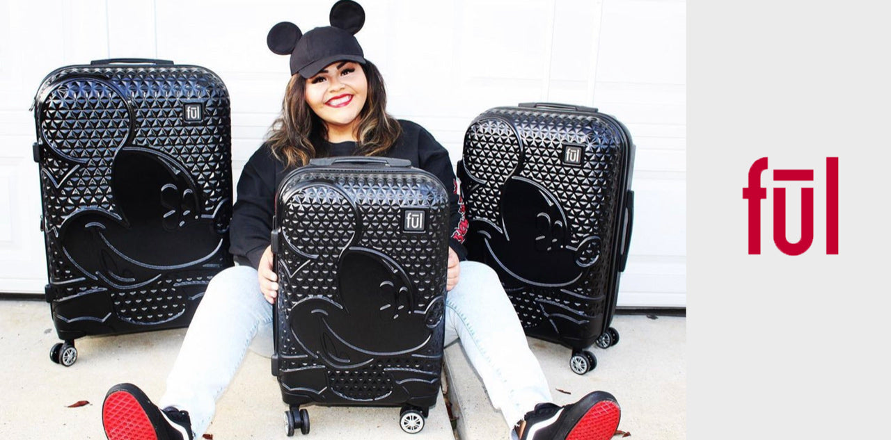 Disney Mickey Mouse luggage set textured spinner suitcases 3 piece set